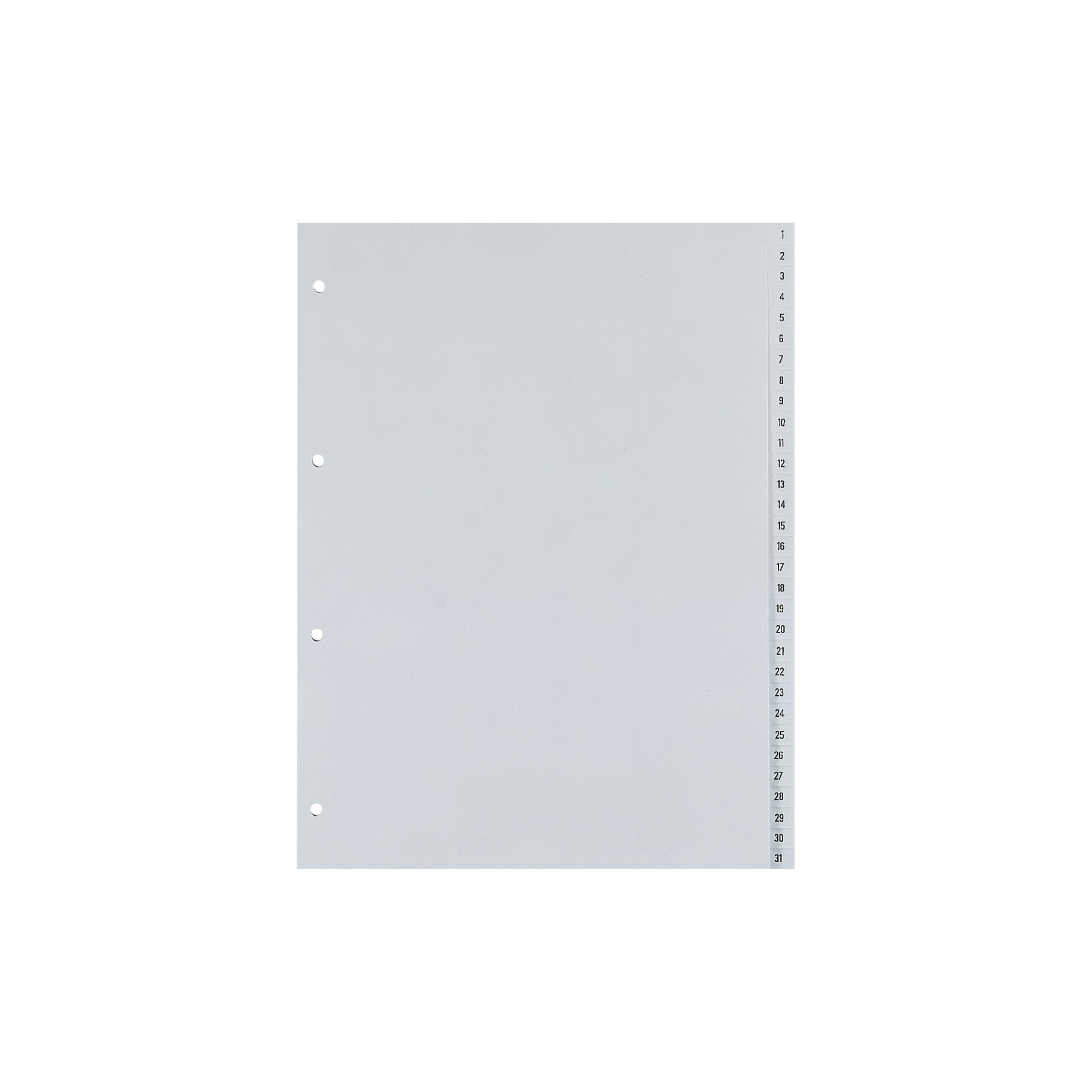 Zahlenregister A4 1-12