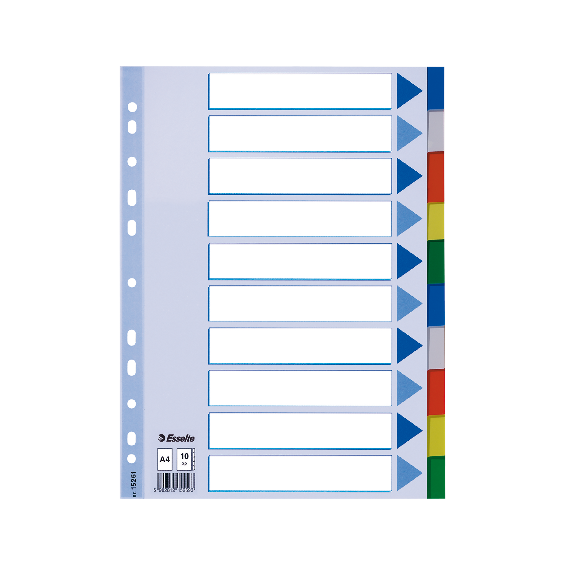 Blanko-Register aus Kunststoff, farbig