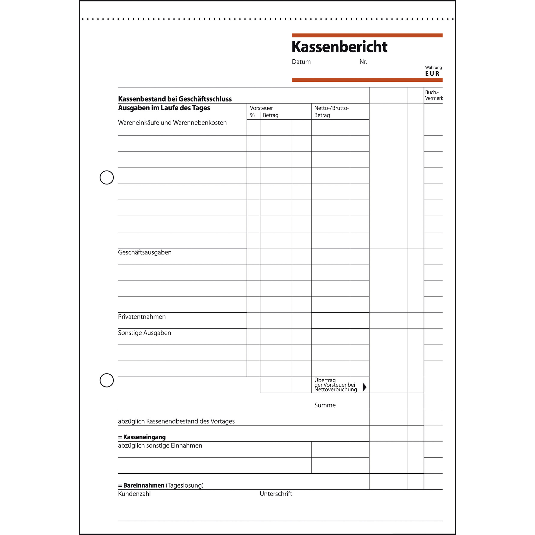 Kassenbericht