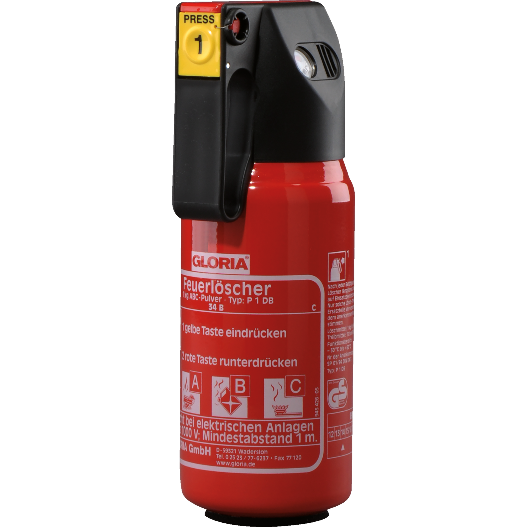 Autofeuerlöscher P 1 DB mit Kfz.-Halter