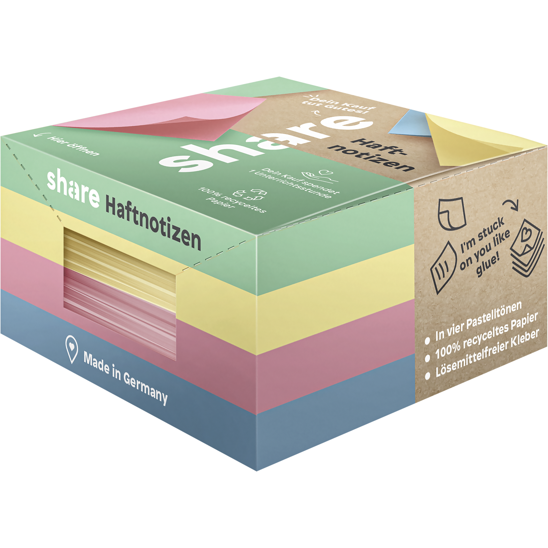 Haftnotizblock 4x 100 Blatt