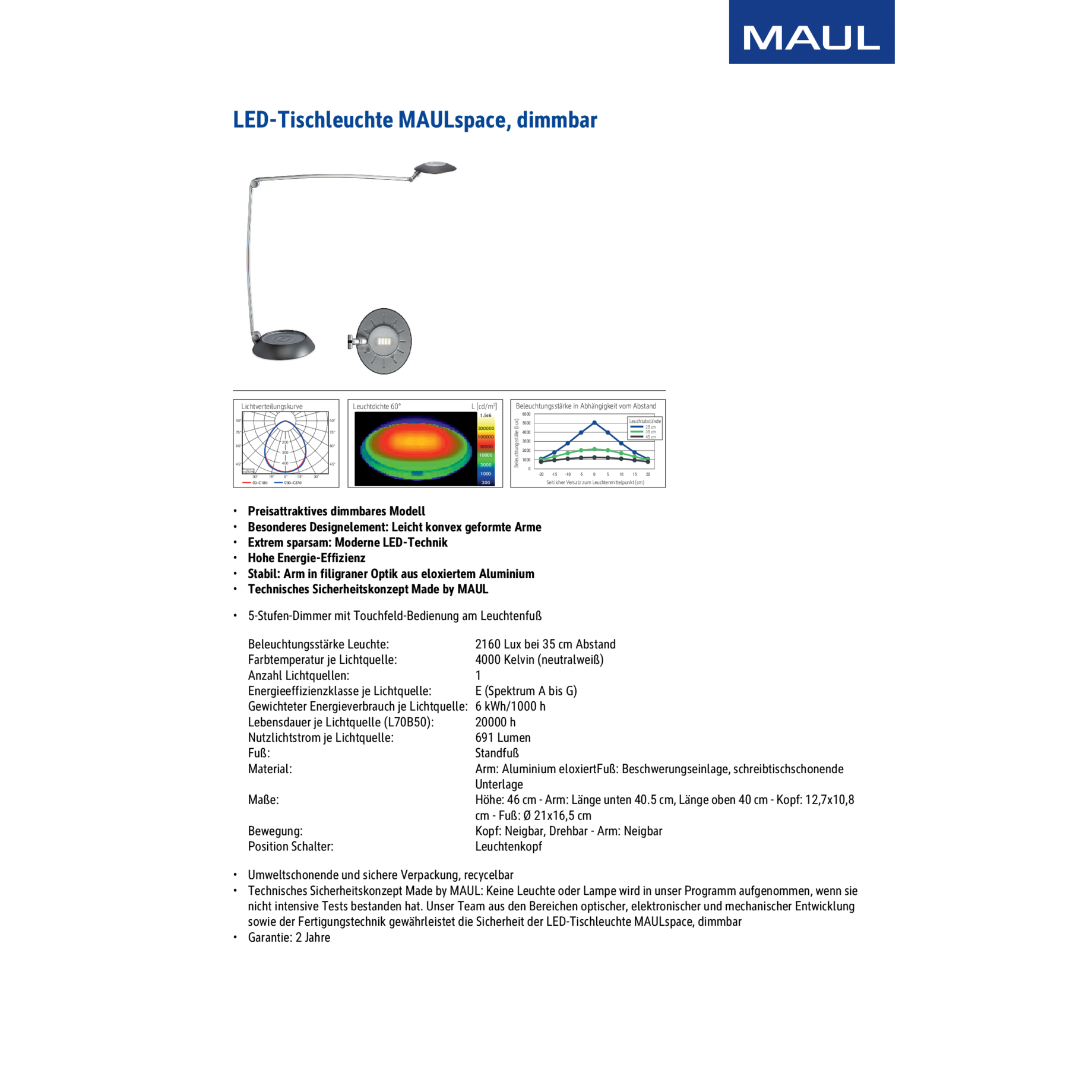 LED-Tischleuchte MAULspace, dimmbar LED-Tischleuchte MAULspace, dimmbar