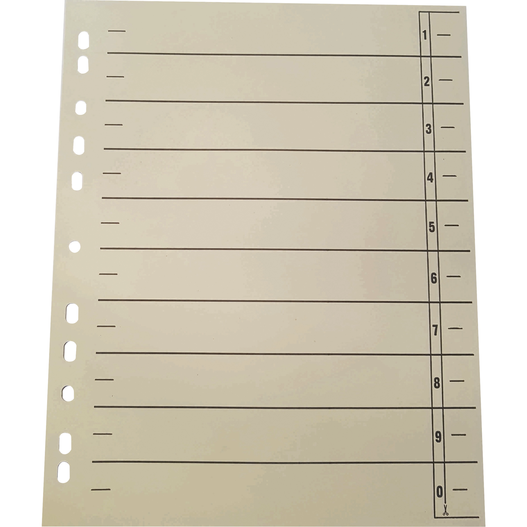 Trennblatt durchgefärbt