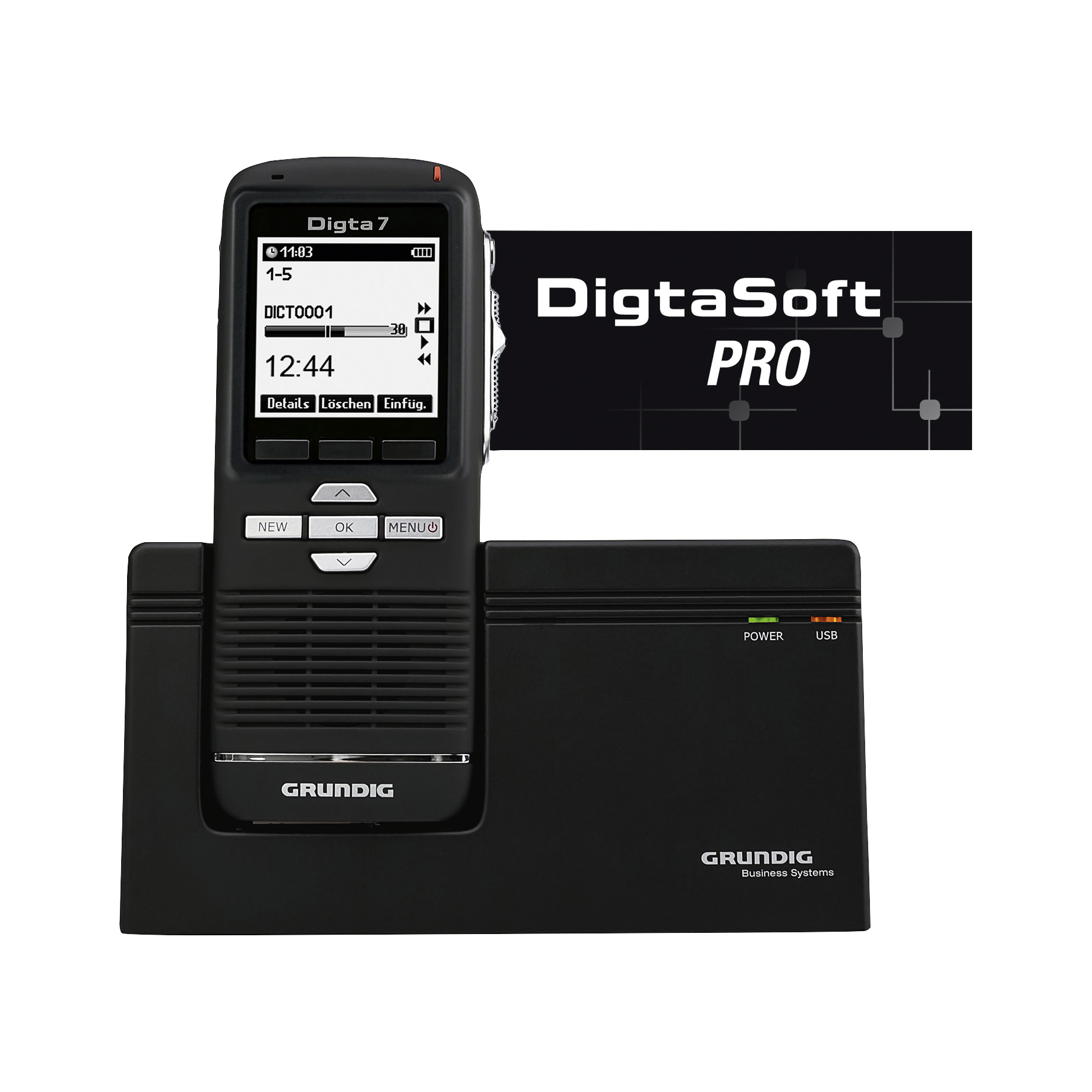 Digitales Diktiergerät Digta 7 Premium Set mit DigtaSoft Pro