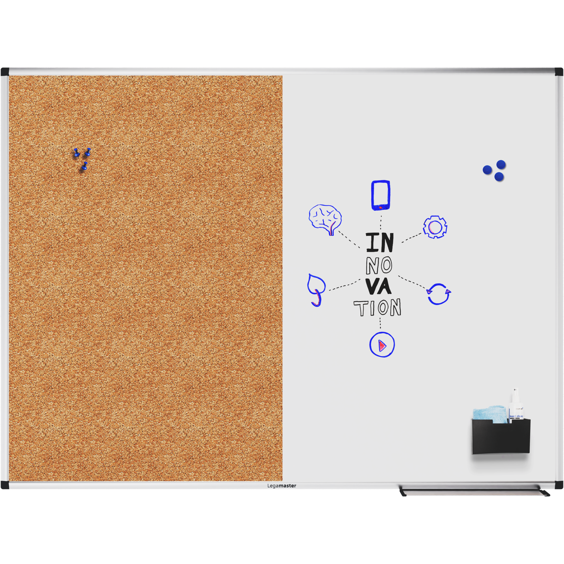 Kombiboard UNITE, Kork-Whiteboard