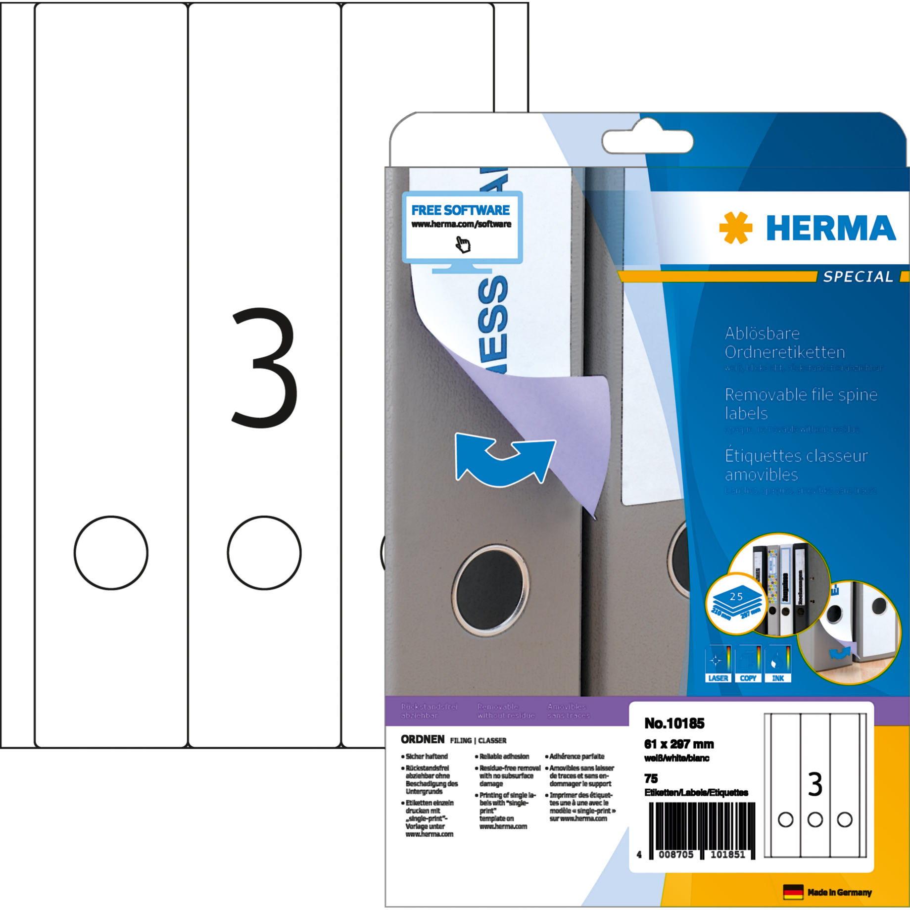 Ordneretikett SPECIAL, Movables® Technology, lang/breit