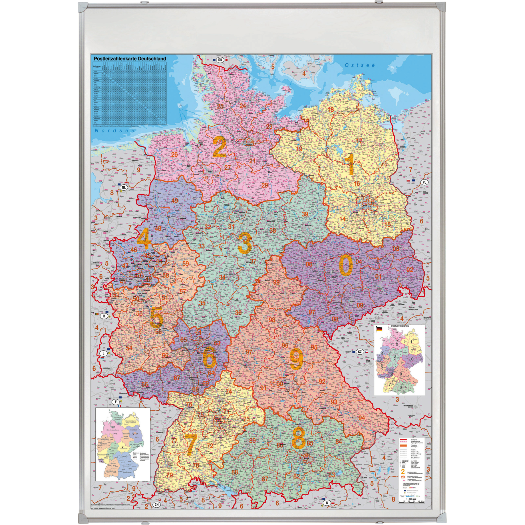 Magnet-Kartentafel PLZ Deutschland