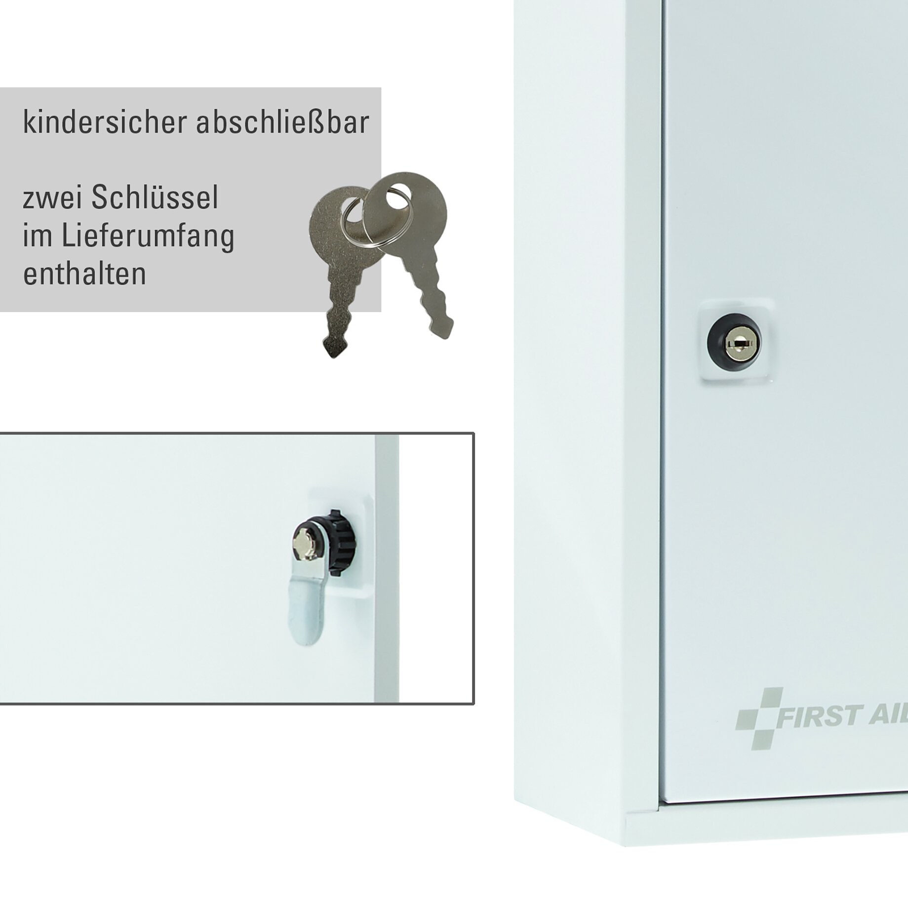 Erste-Hilfe-Schrank, gefüllt nach DIN 13157