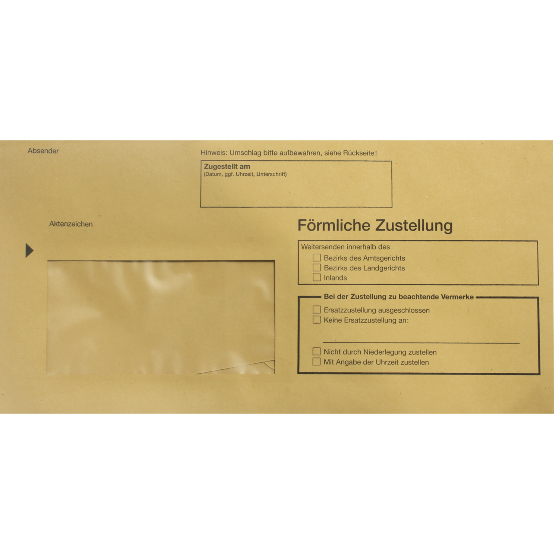 Umschlag für Förmliche Zustellung