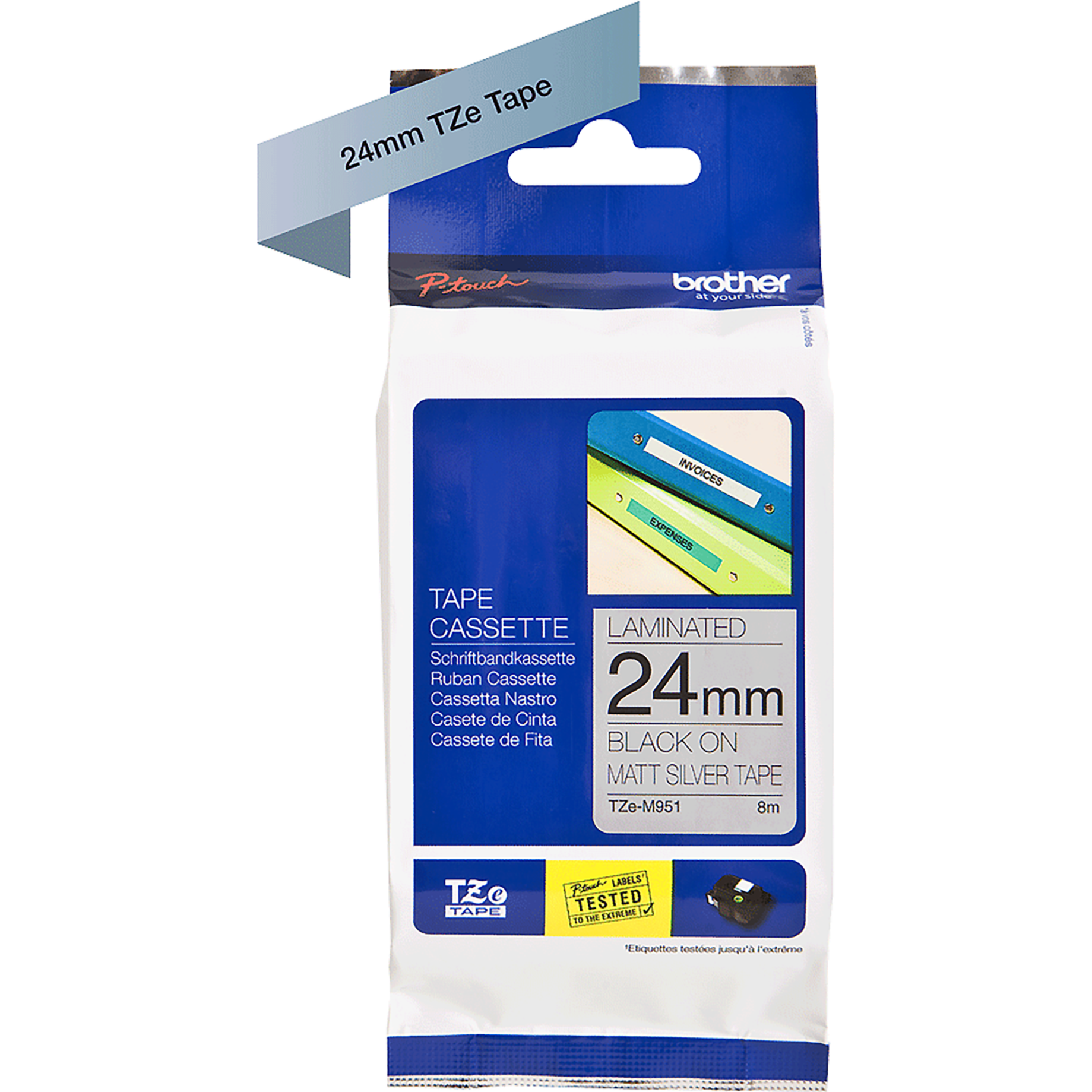 TZe-Schriftbandkassette für P-touch, laminiert