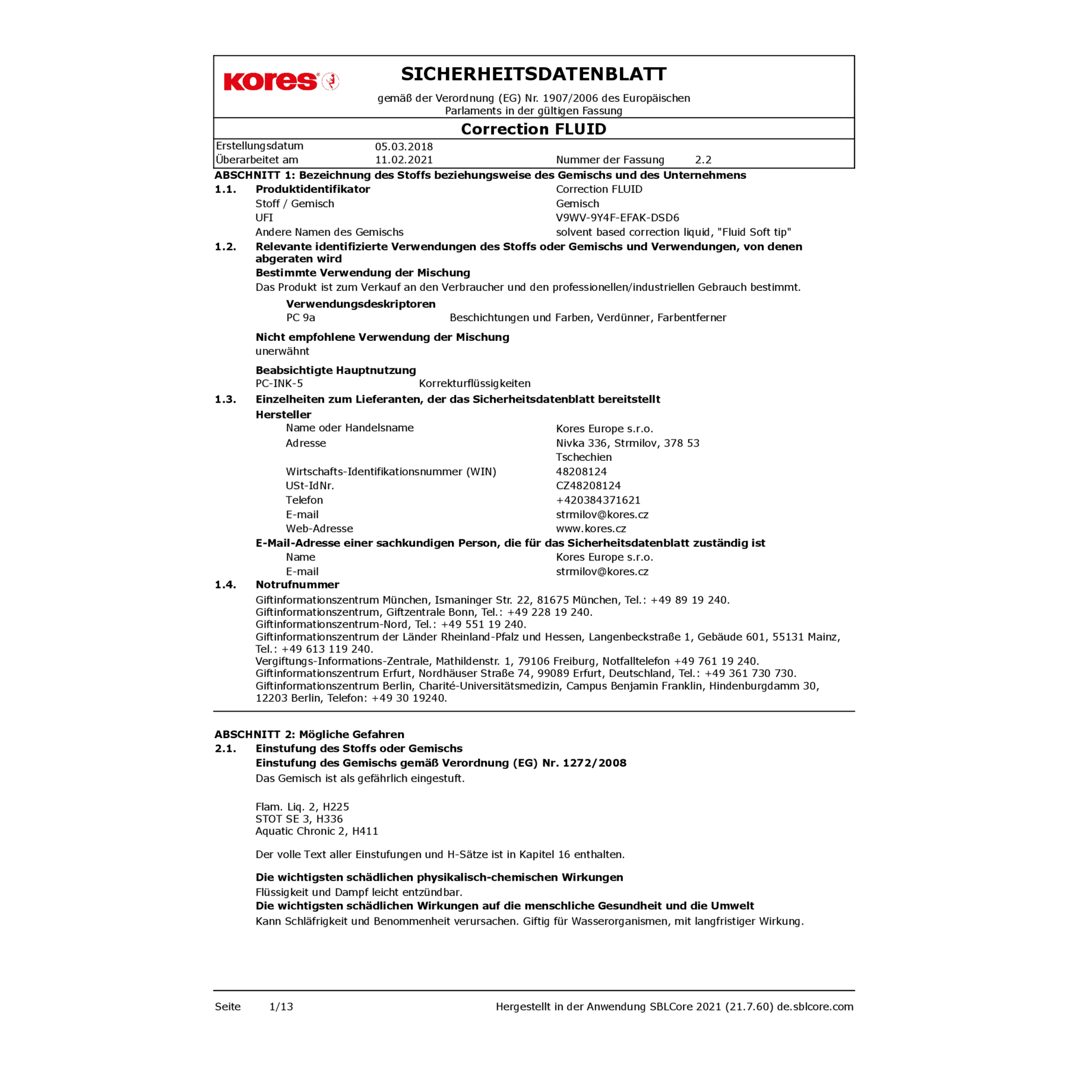 Korrekturflüssigkeit
