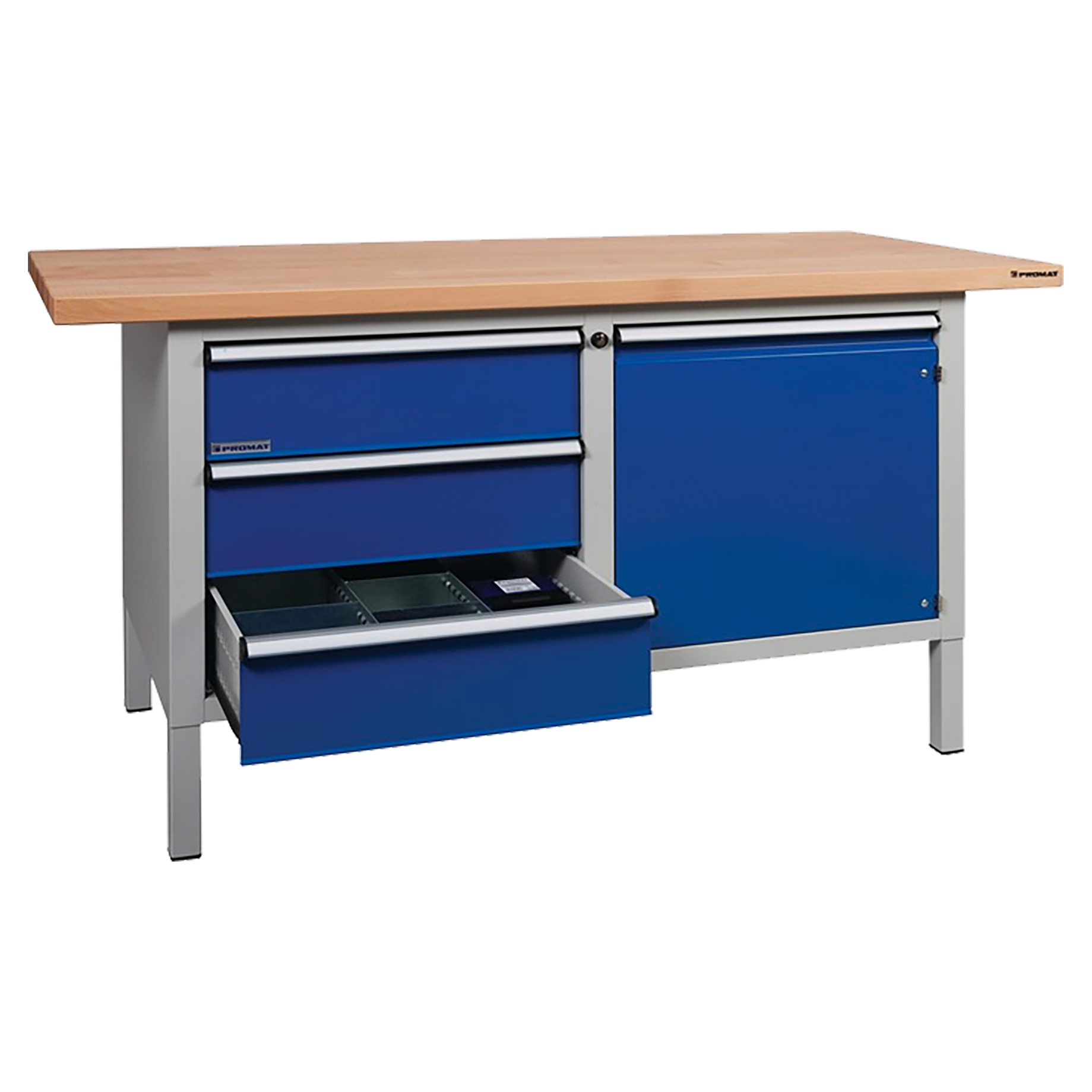 Werkbank, 3 Schubladen 1 Tür, H 84 cm
