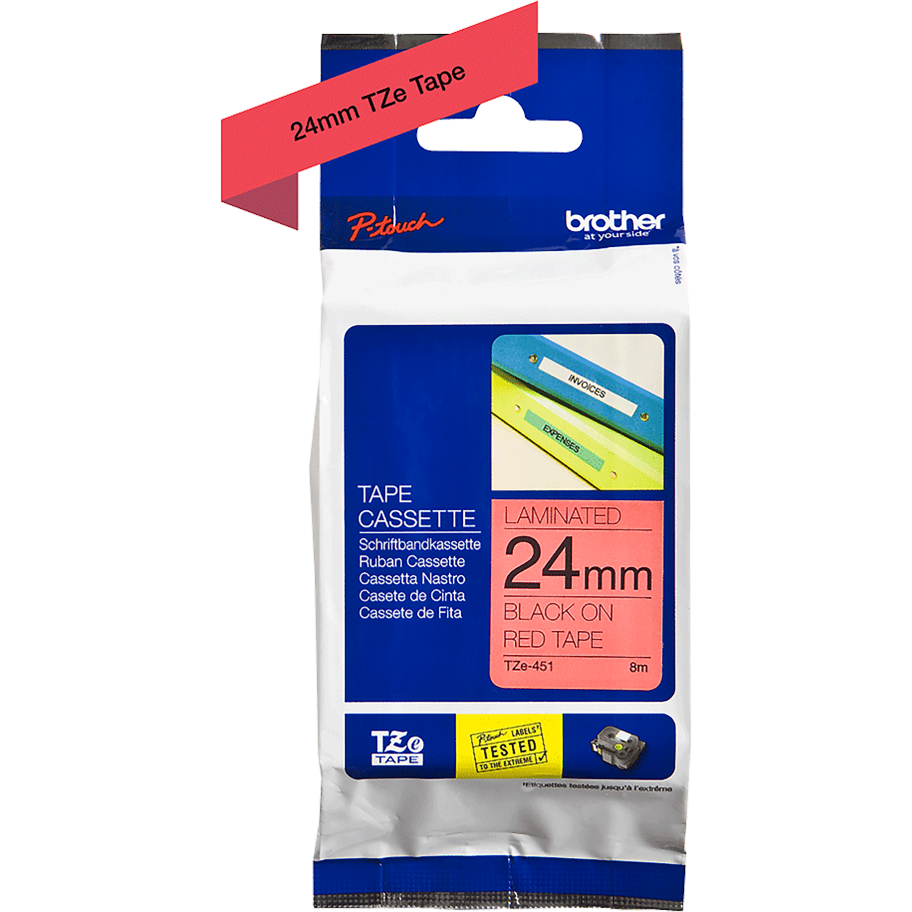TZe-Schriftbandkassette für P-touch, laminiert