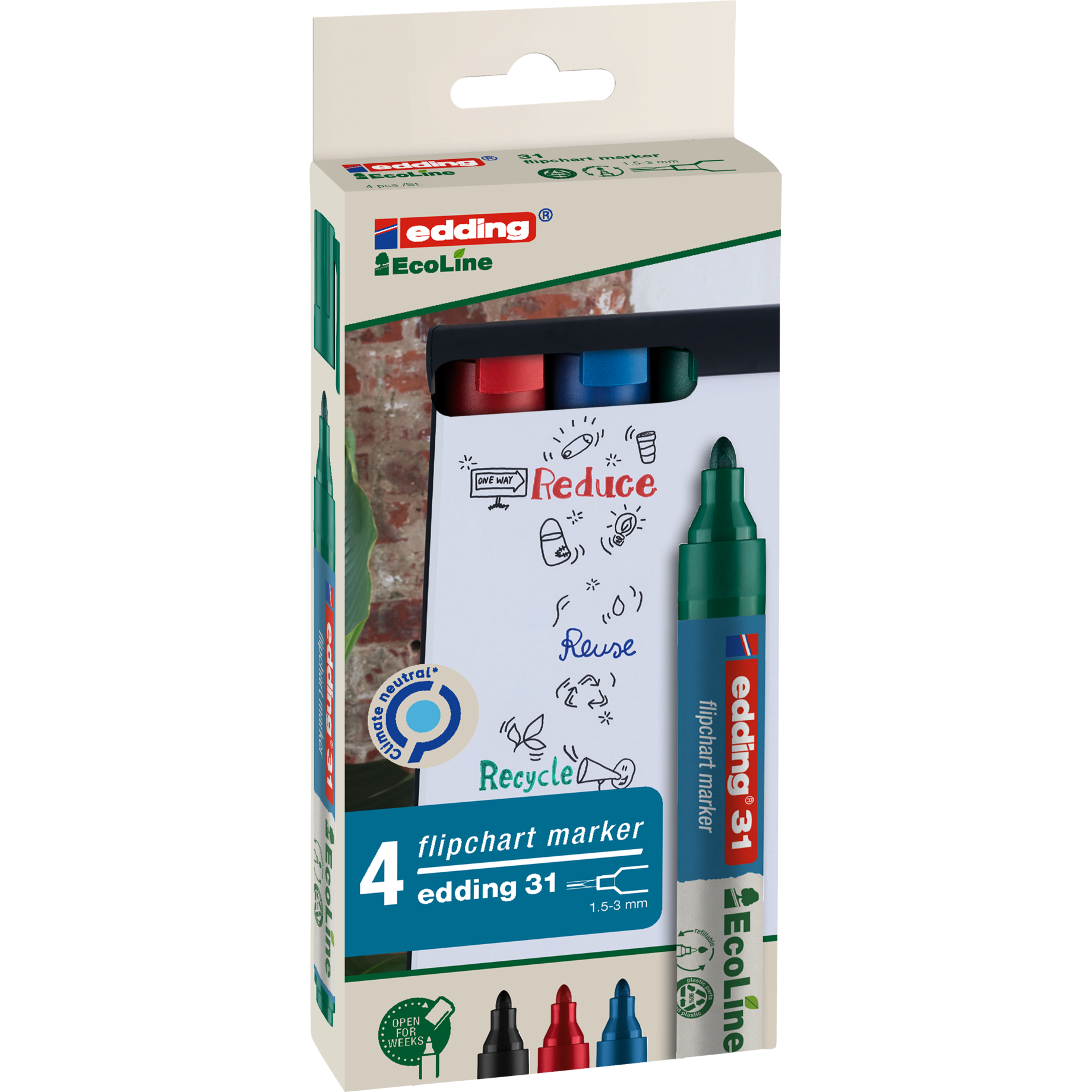 Flipchartmarker 31 EcoLine, Rundspitze