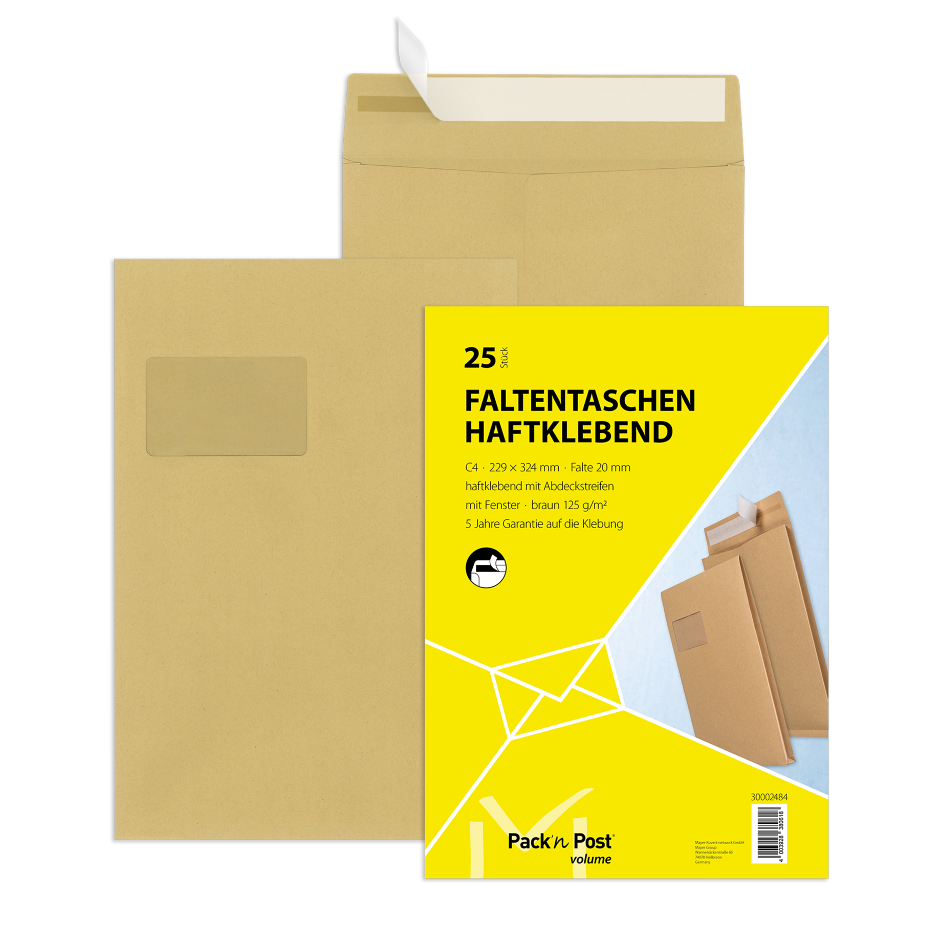 Versandtasche mit Seitenfalte, Kleinpackung