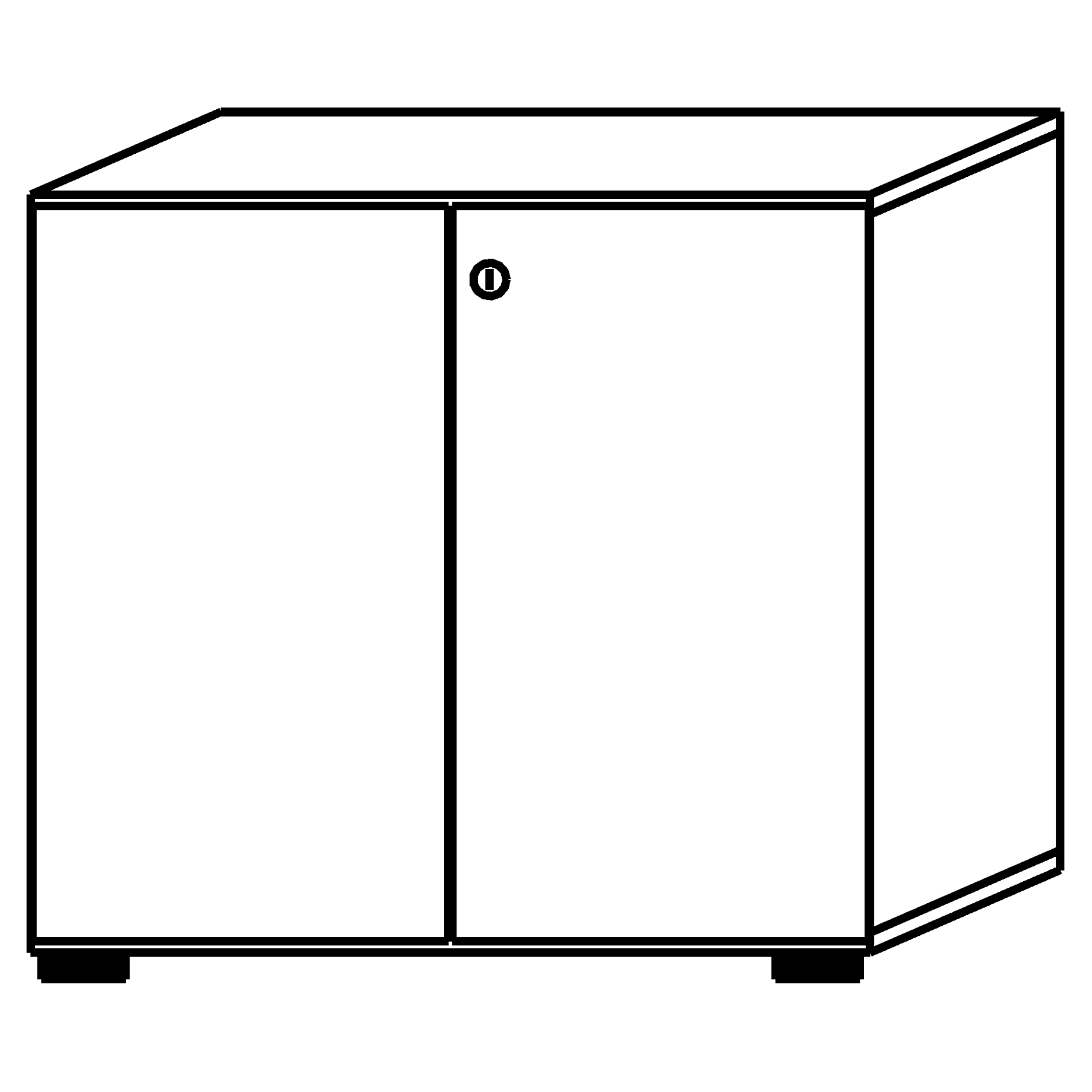 Schrank mit Flügeltür 2 OH