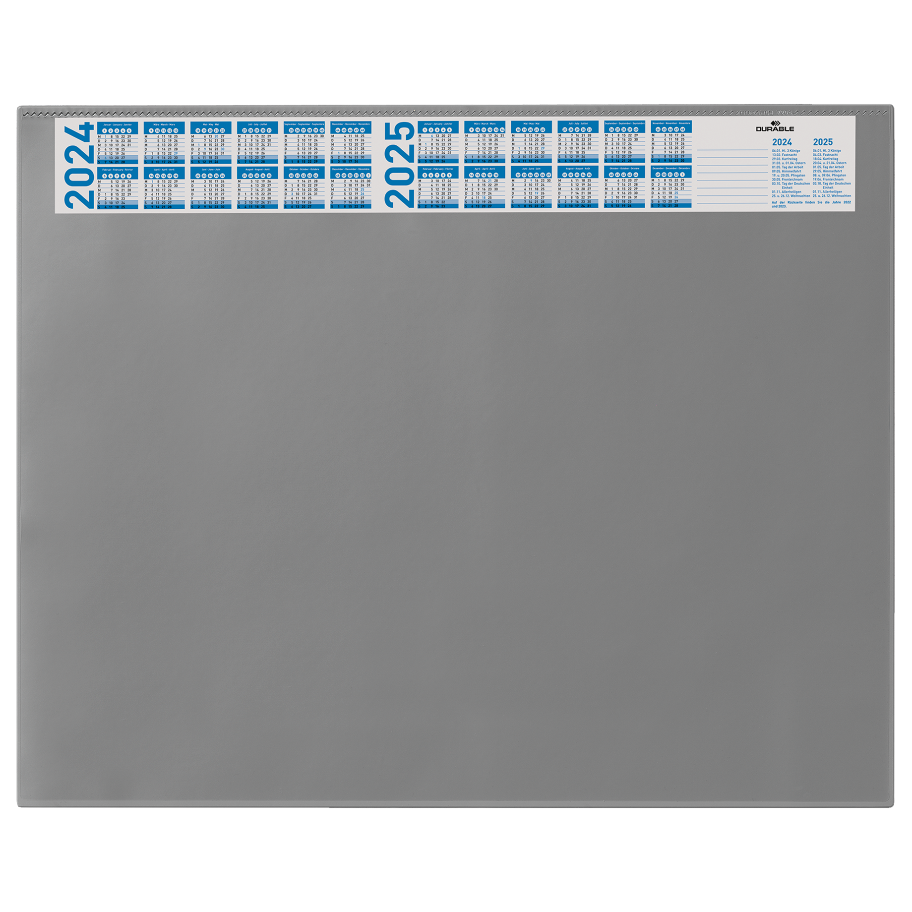Schreibunterlage mit Jahreskalender und transparenter Abdeckung
