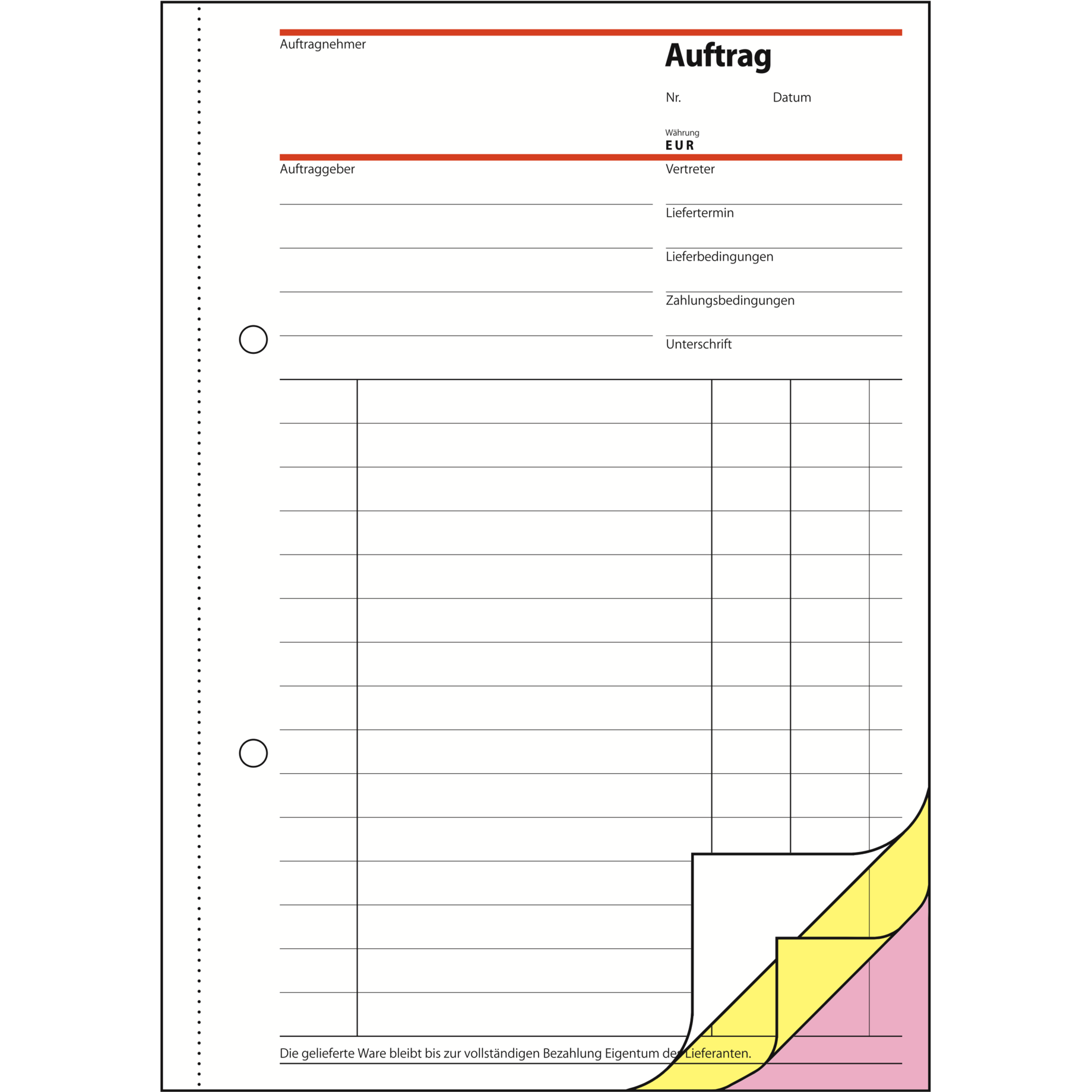 Auftragsformular SD