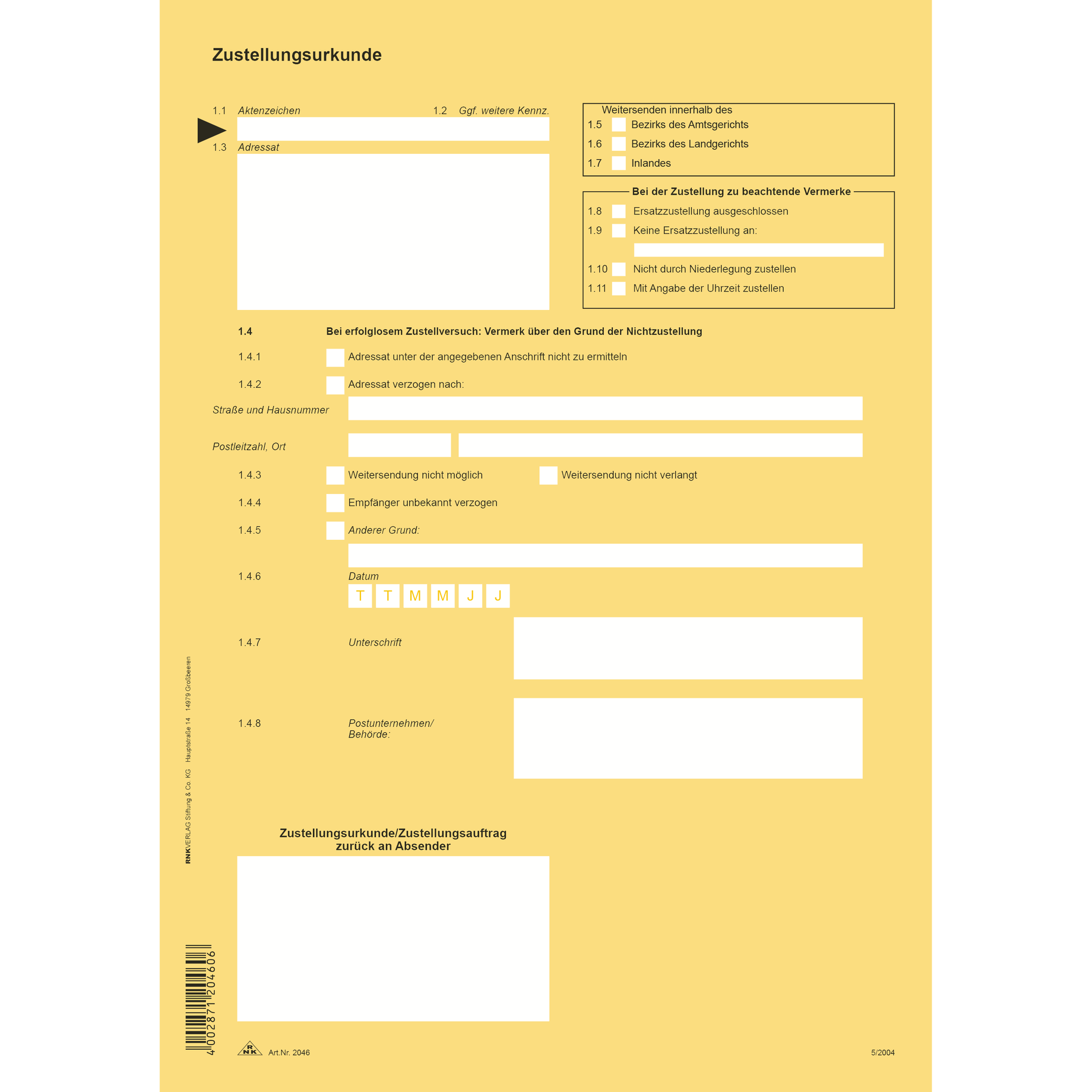 Zustellungsurkunde