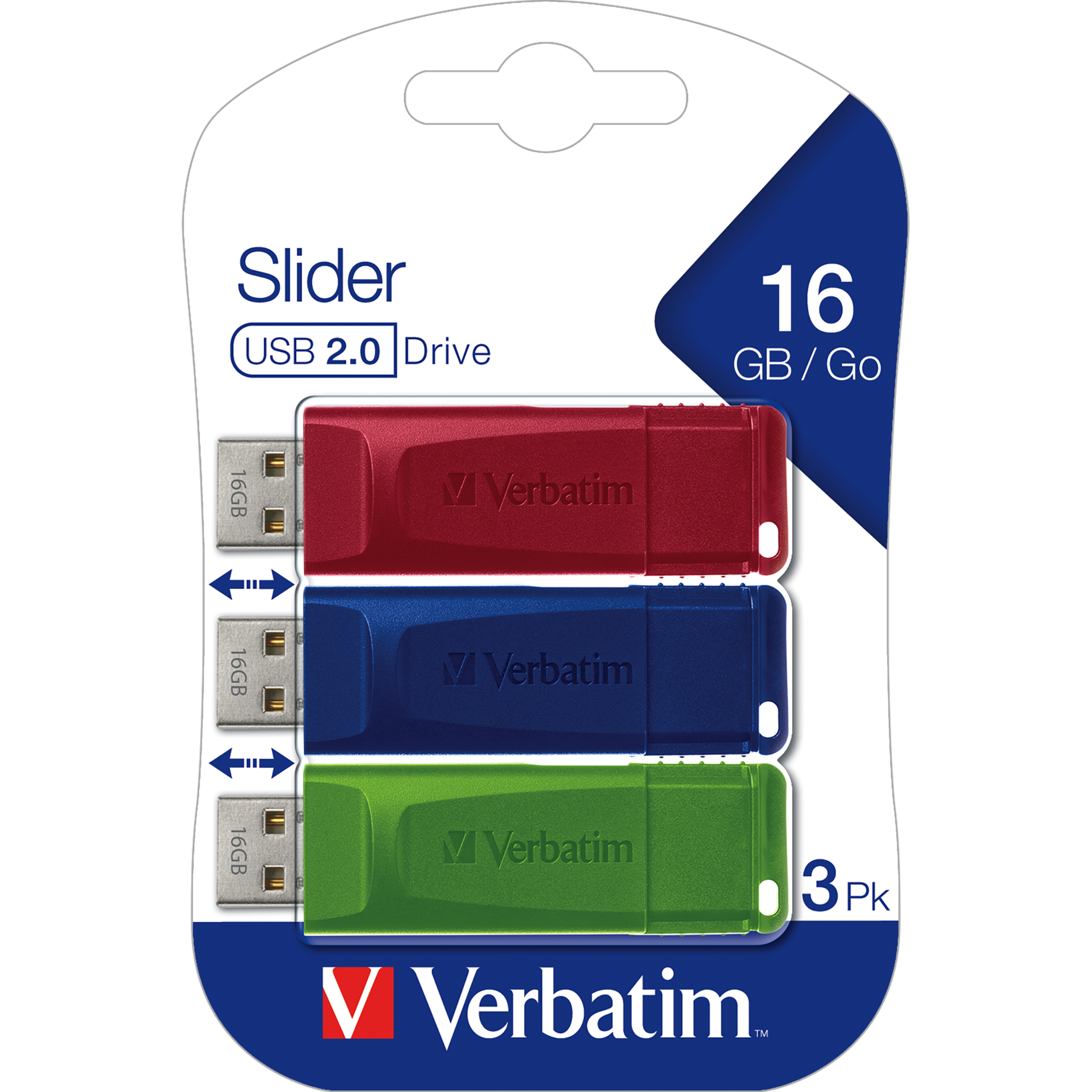 USB 2.0 Slider 3x 16GB