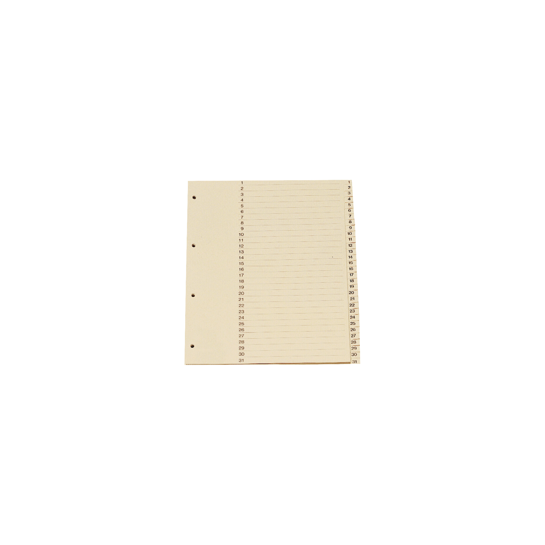 Zahlenregister, Tauenpapier