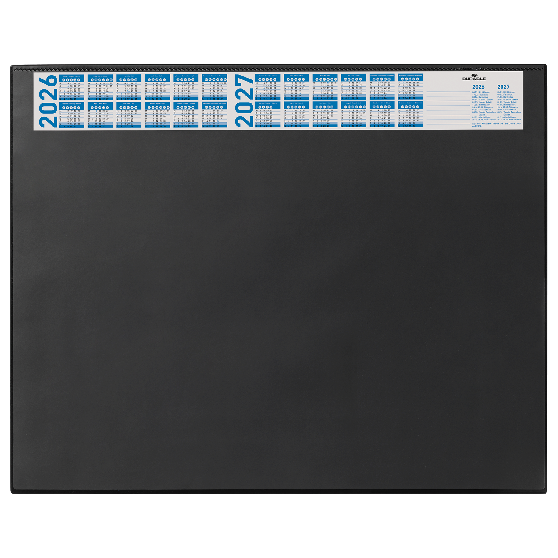 Schreibunterlage mit Jahreskalender und transparenter Abdeckung
