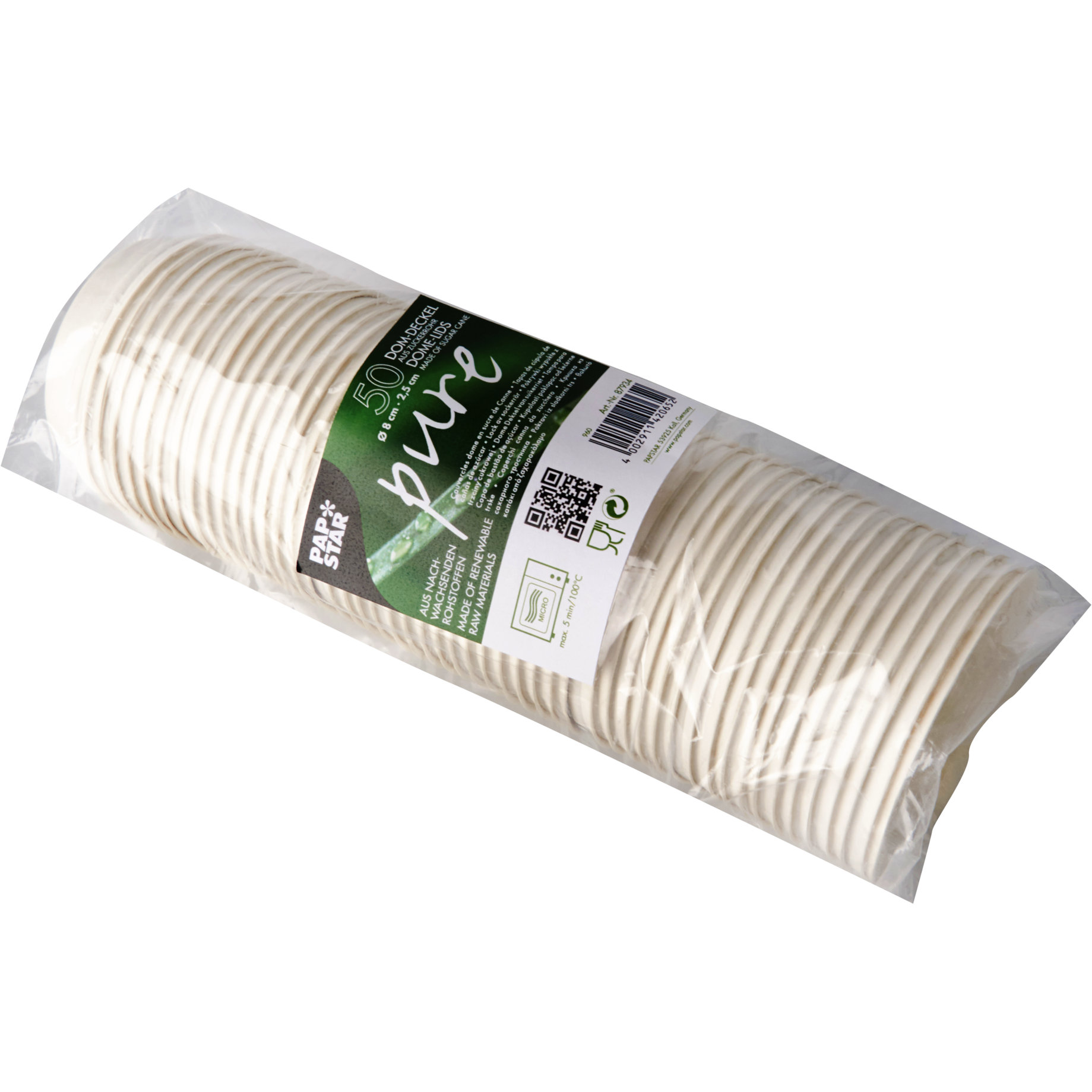 Dom-Deckel "pure", aus Zuckerrohr