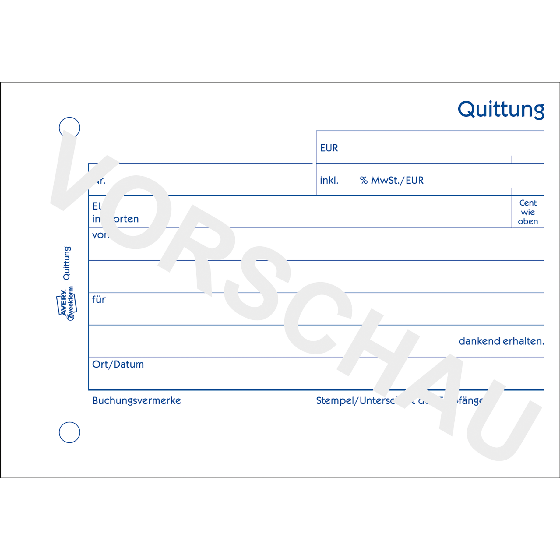 Recycling Quittung 1255 inkl. MwSt.
