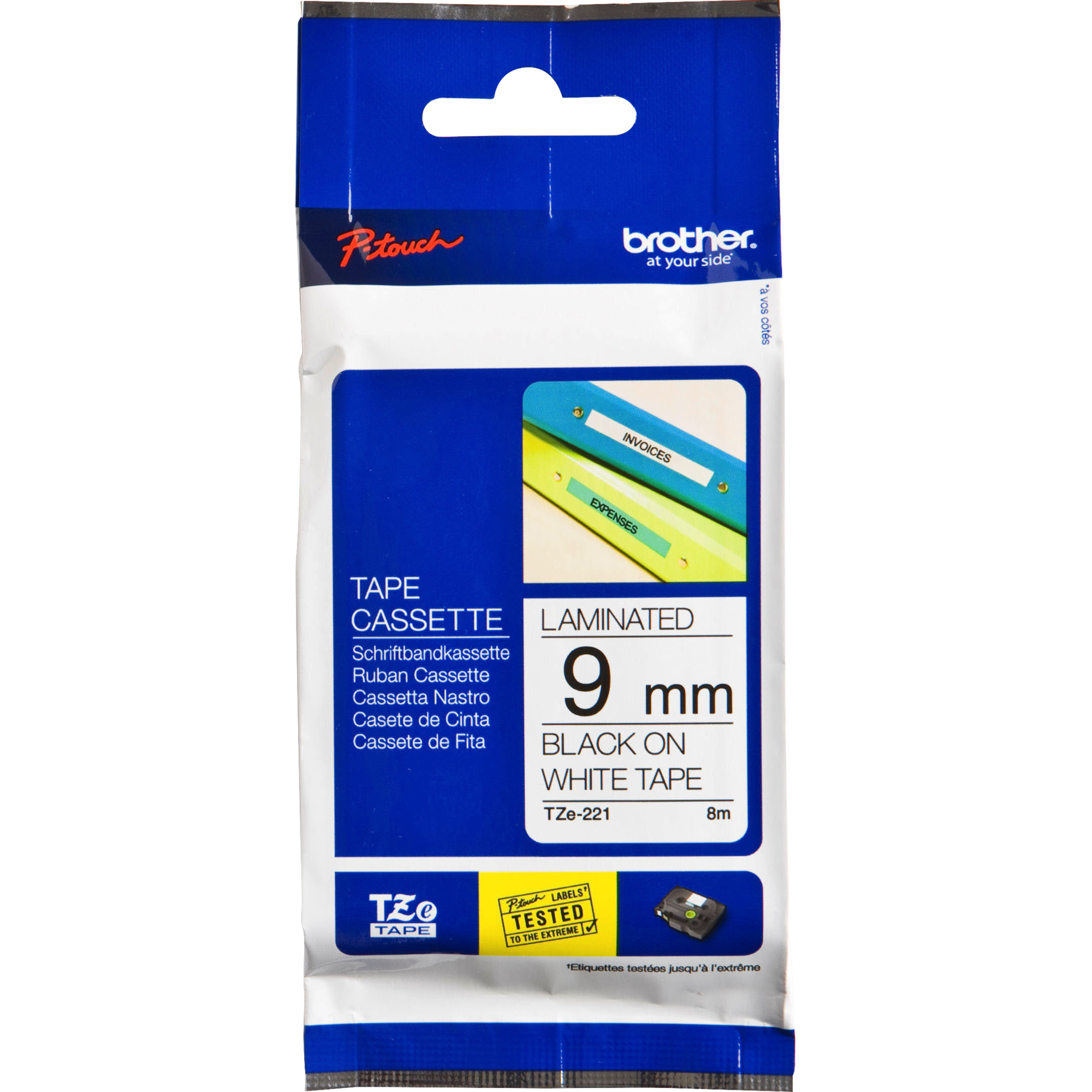 TZe-Schriftbandkassette für P-touch, laminiert