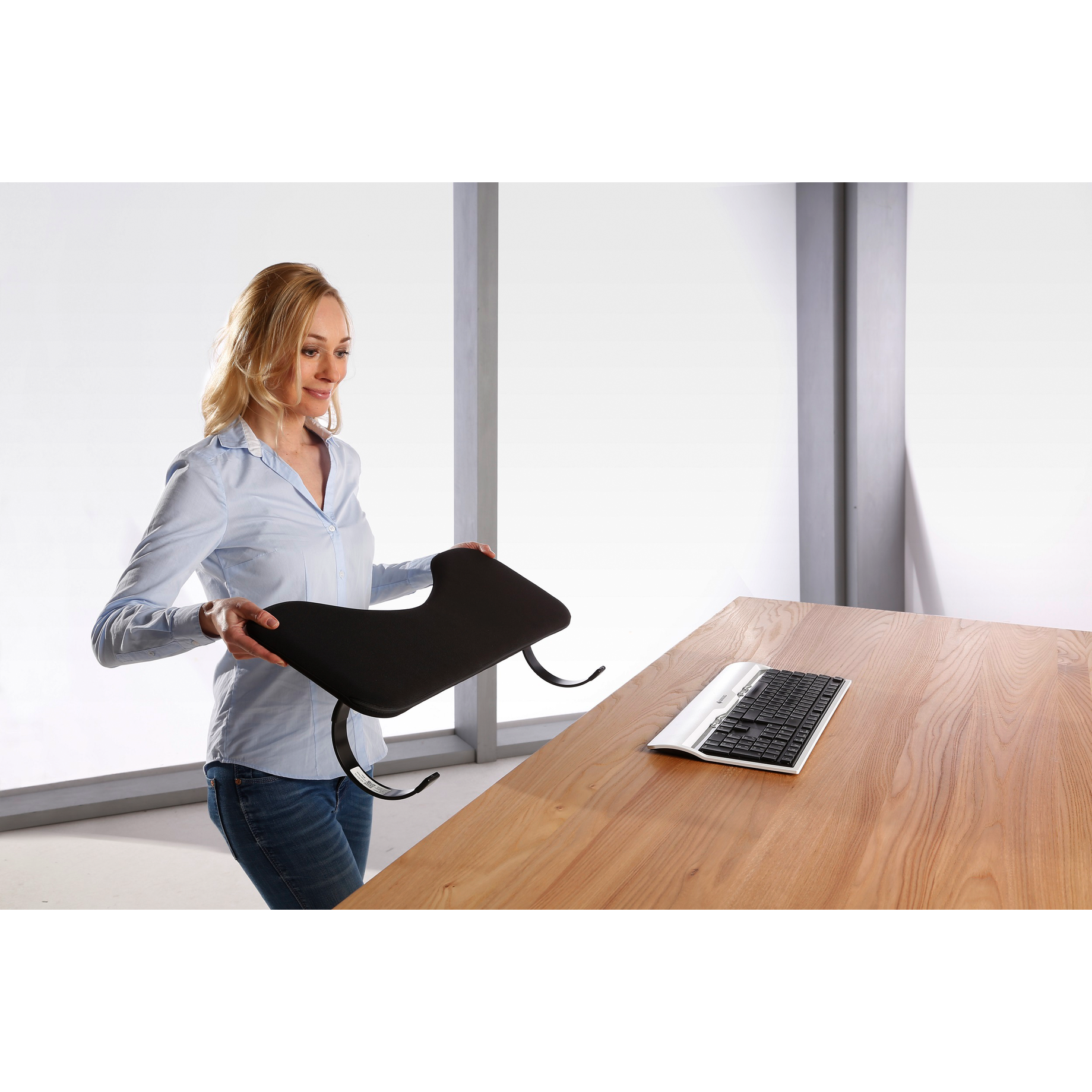 Ergonomische Armauflage mit Kunstlederbezug