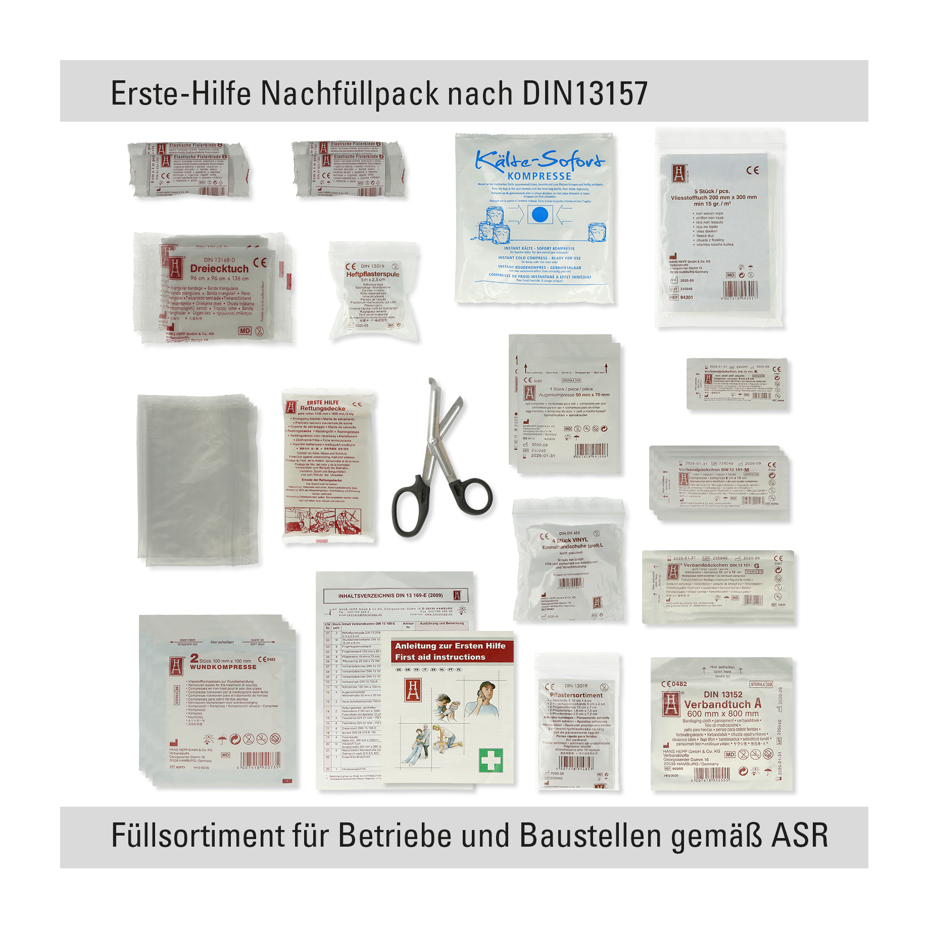 Erste-Hilfe-Schrank, gefüll nach DIN 13157
