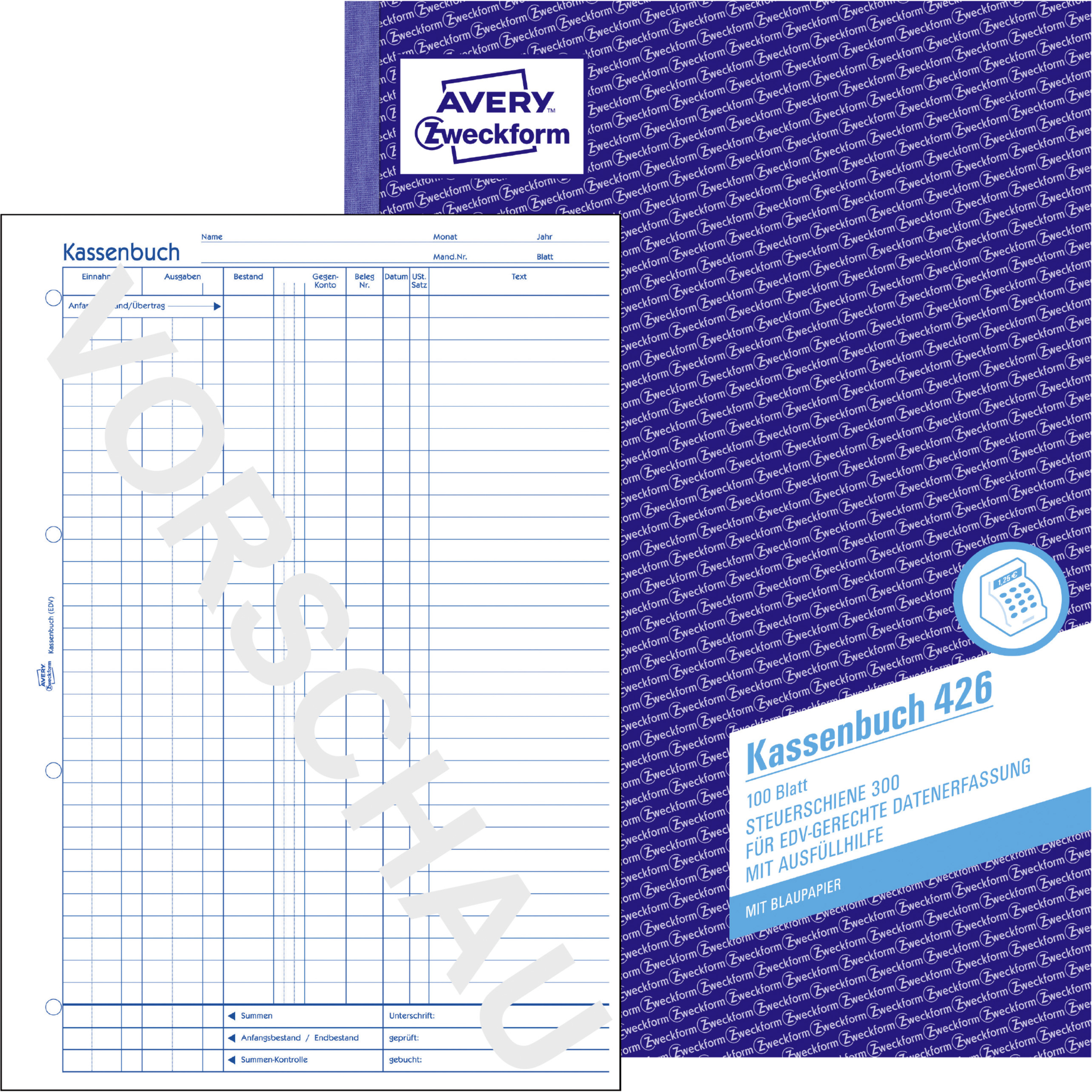 Kassenbuch für EDV-gerechte Datenerfassung (Steuerschiene 300)