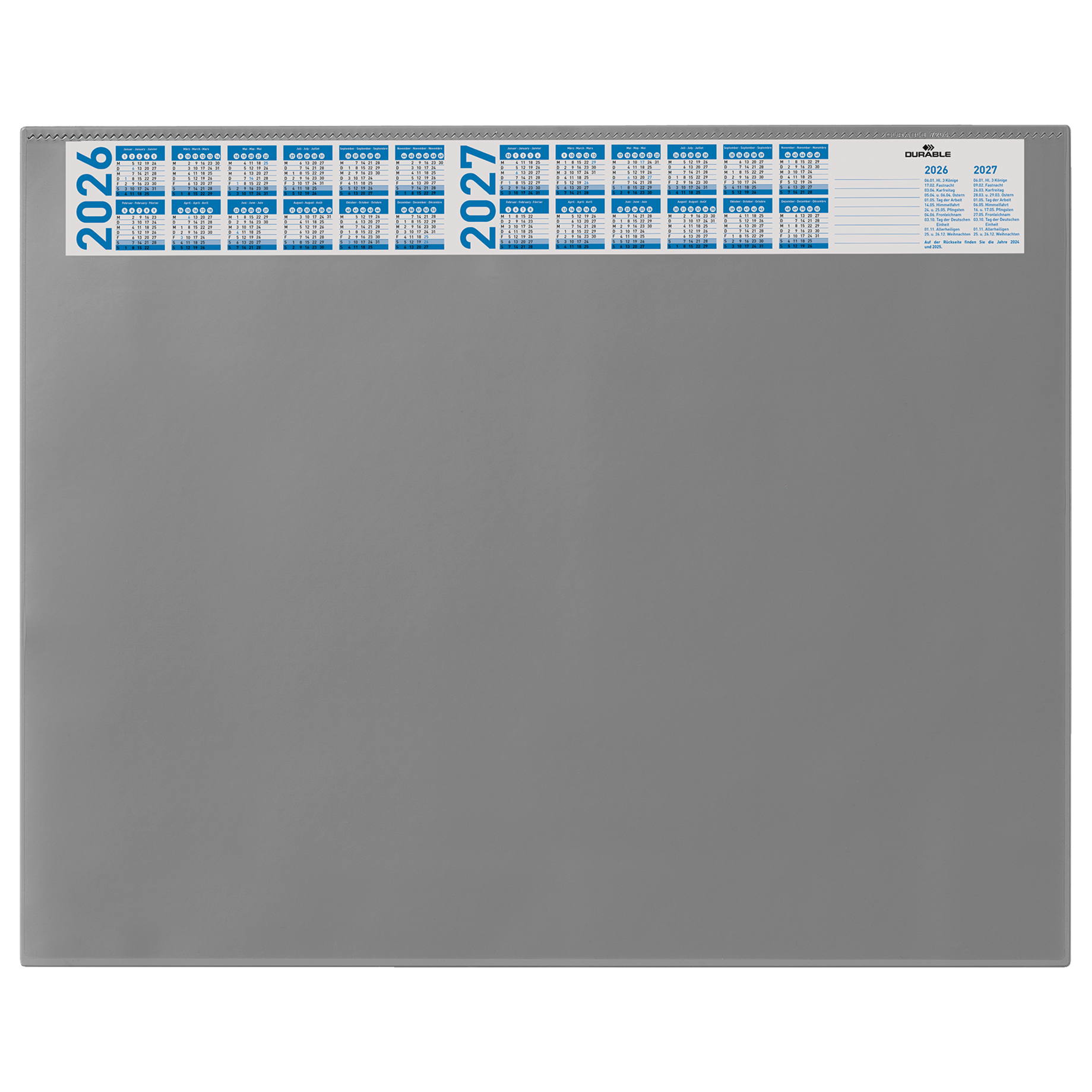 Schreibunterlage mit Jahreskalender und transparenter Abdeckung