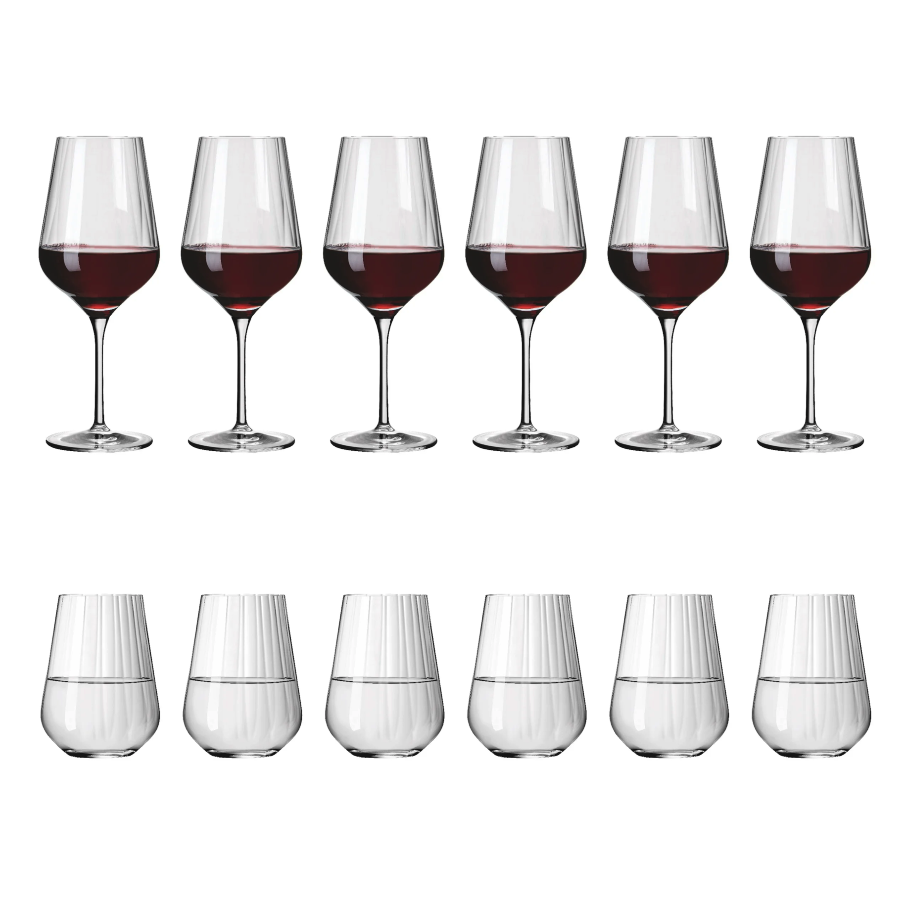 Rotwein- und Wasserglas-Set, Sternschlif