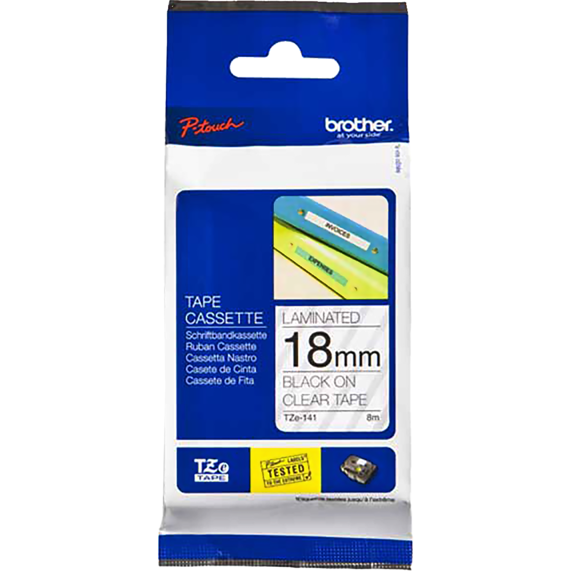 TZe-Schriftbandkassette für P-touch, laminiert