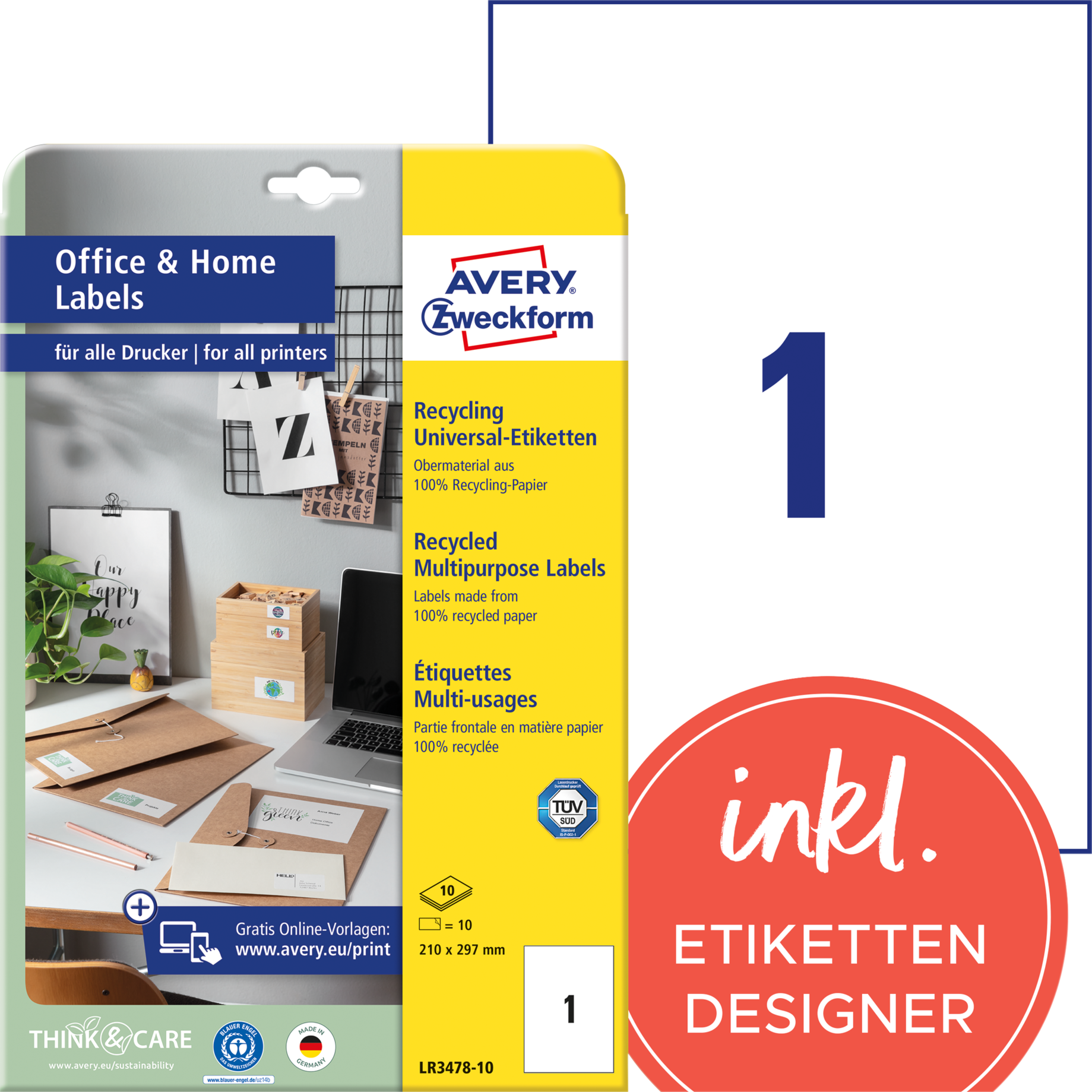 Recycling Universal-Etikett, Office & Home