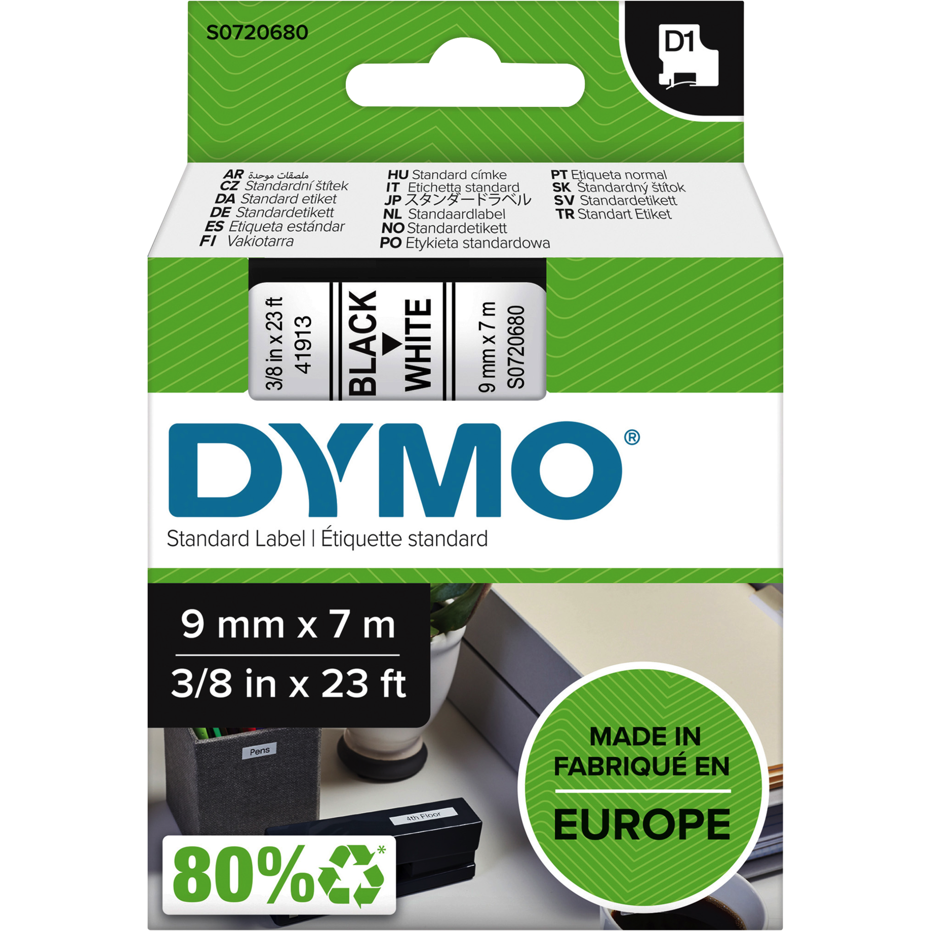 D1-Schriftbandkassette, 9 mm