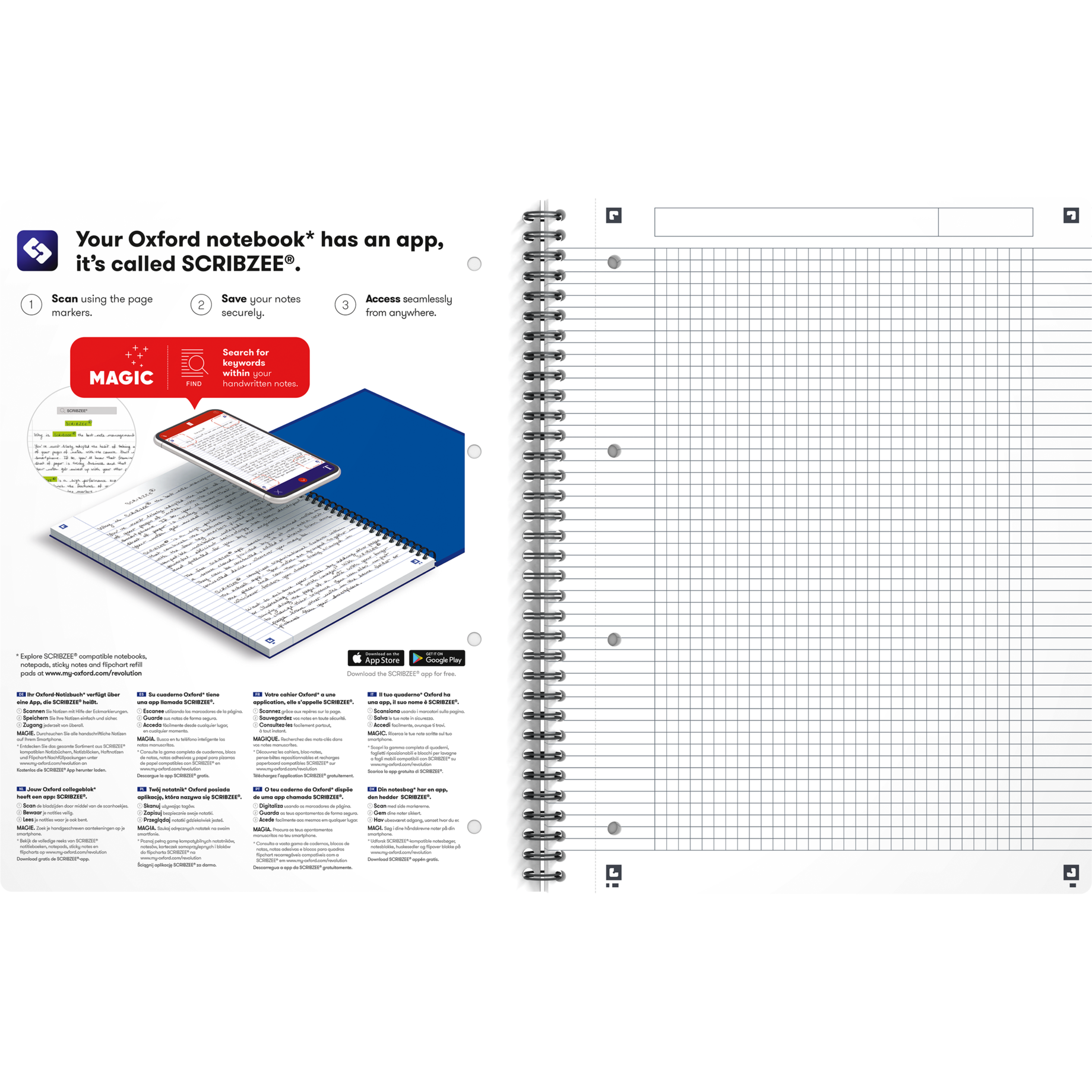 OFFICE Essentials COLLEGEBLOCK mit Lesezeichen-Lineal
