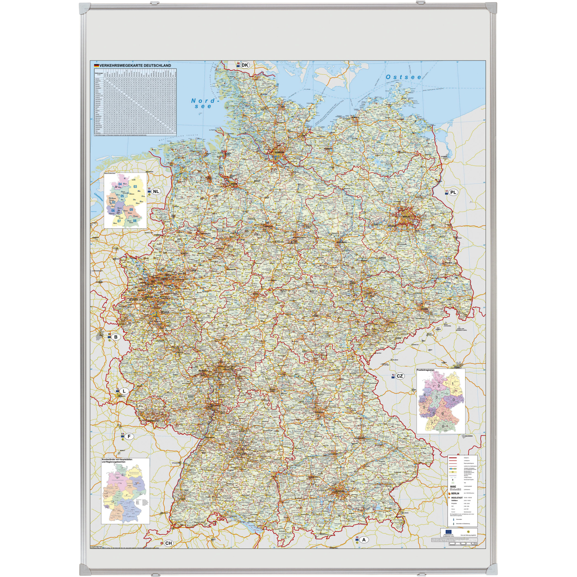 Pinn-Kartentafel Straßen Deutschland
