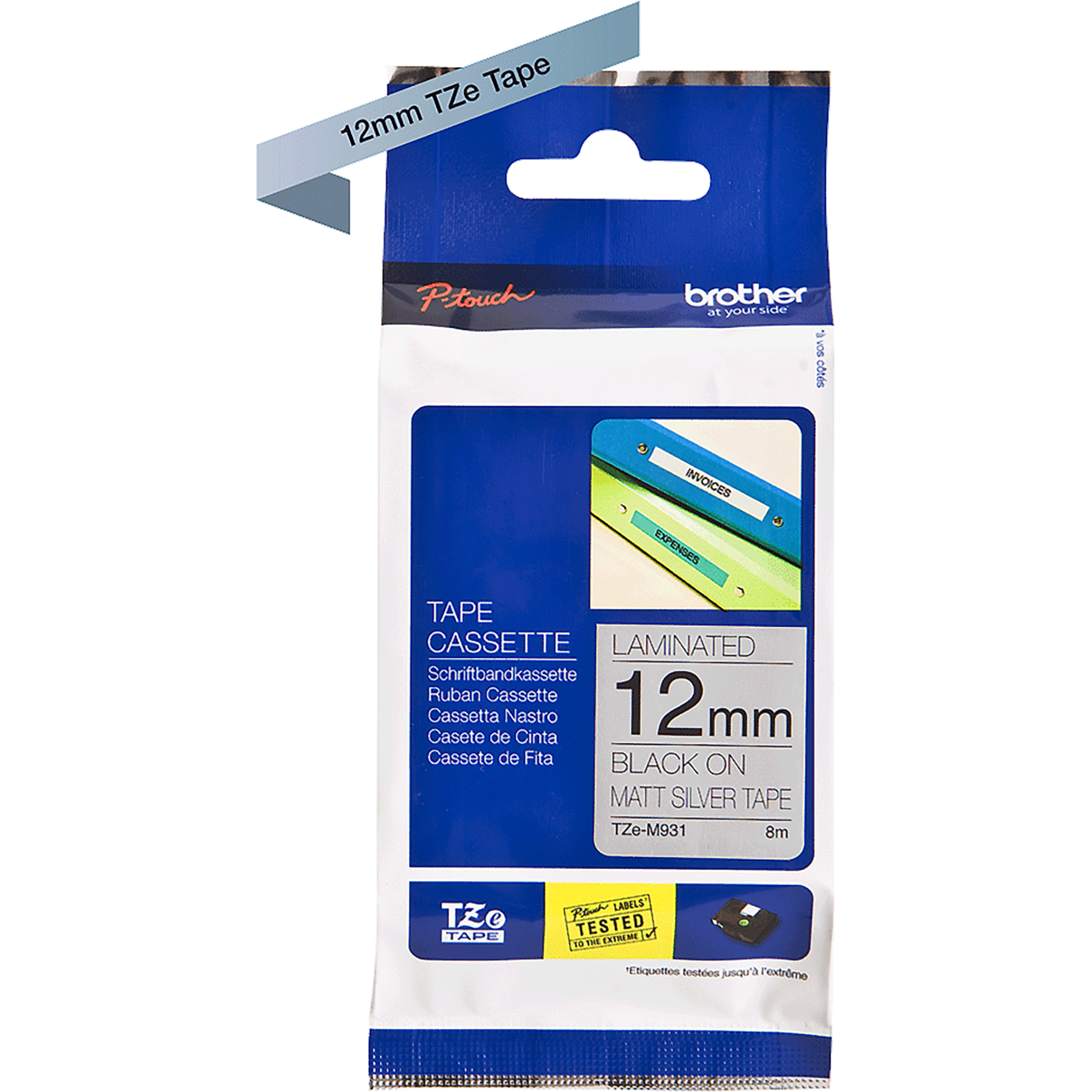 TZe-Schriftbandkassette für P-touch, laminiert