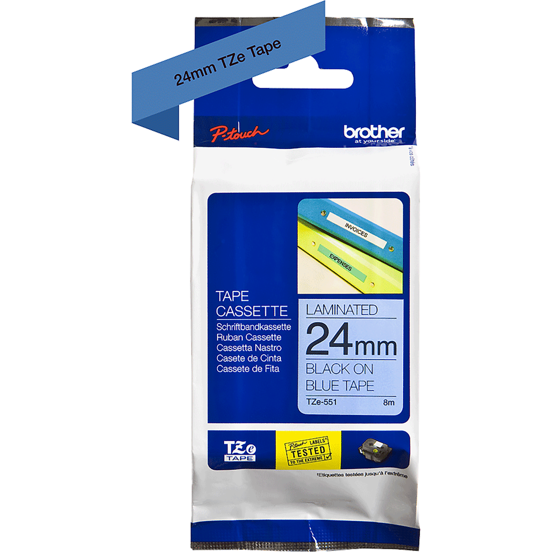 TZe-Schriftbandkassette für P-touch, laminiert