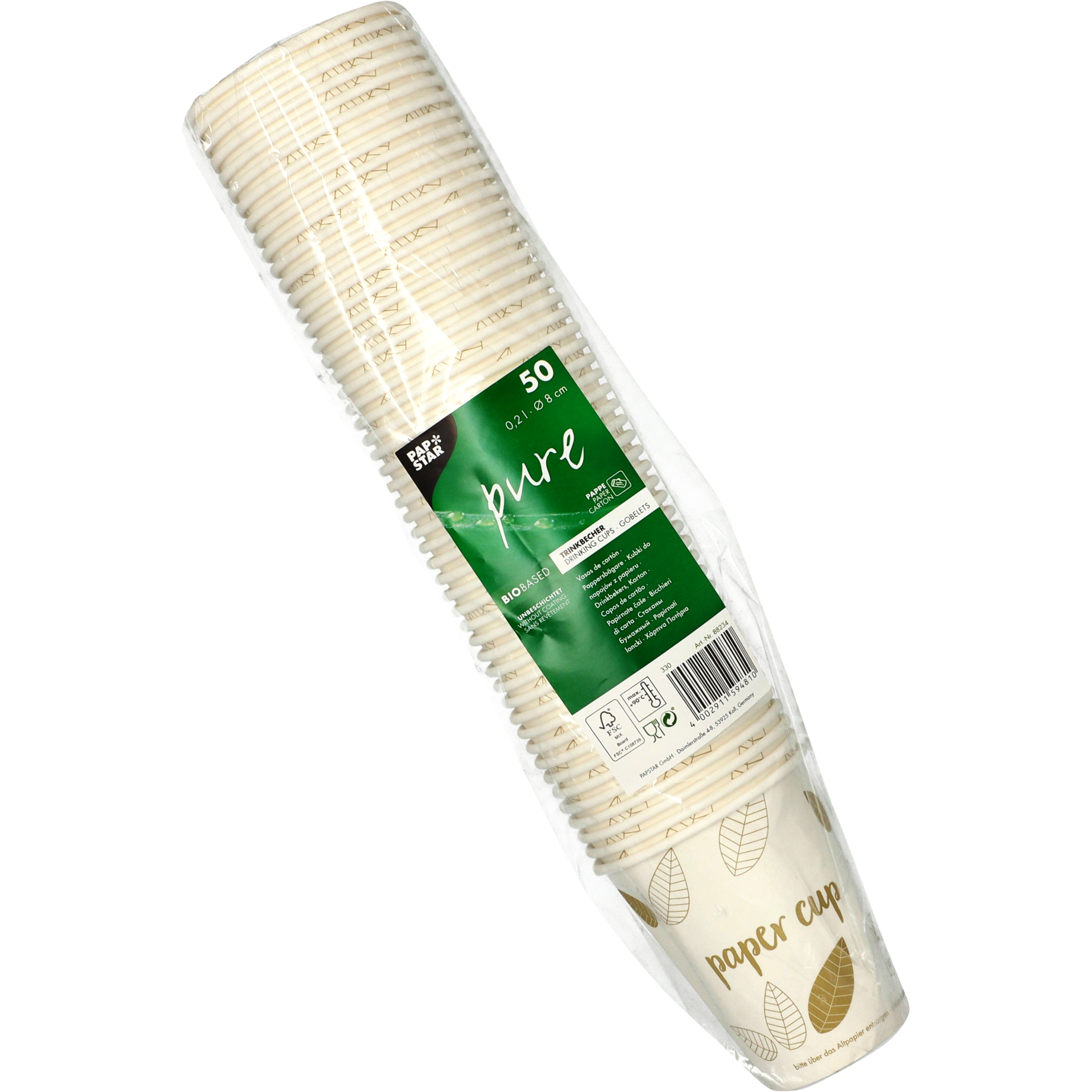 Trinkbecher "pure", aus Pappe
