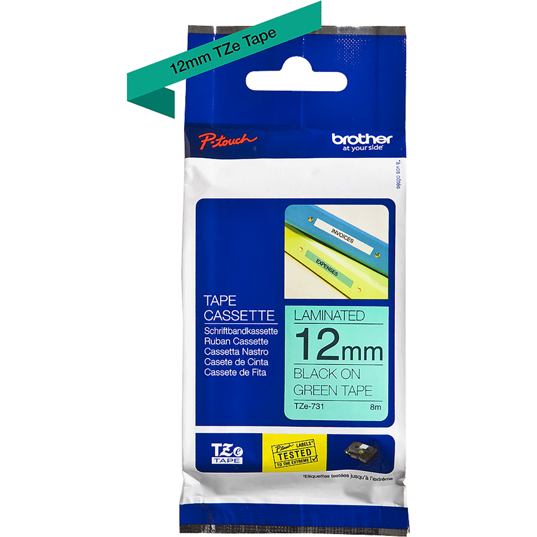TZe-Schriftbandkassette für P-touch, laminiert