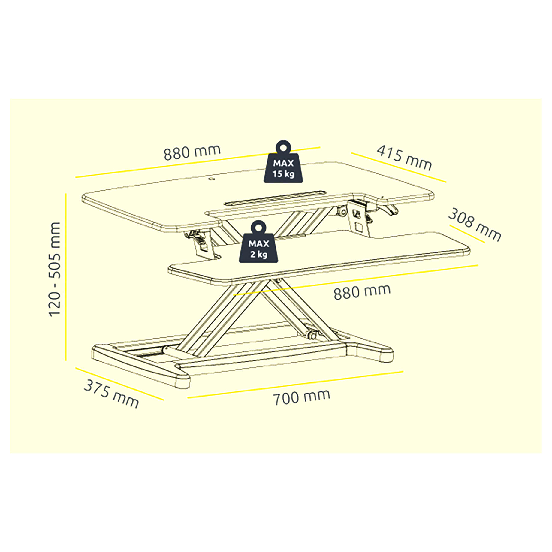 Sitz-Steh-Schreibtischaufsatz Desk Riser 2