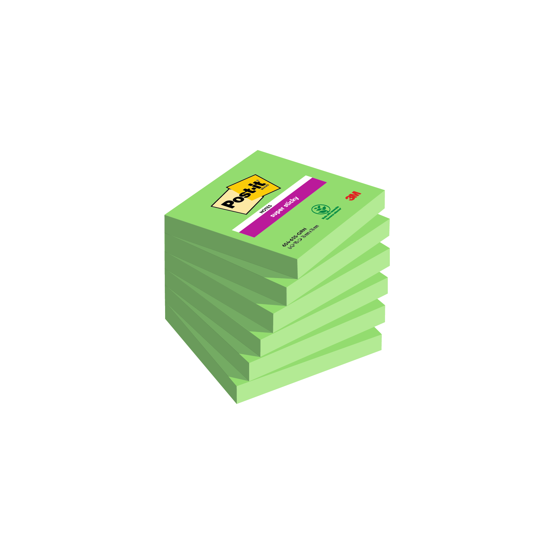 Super Sticky Notes, farbig
