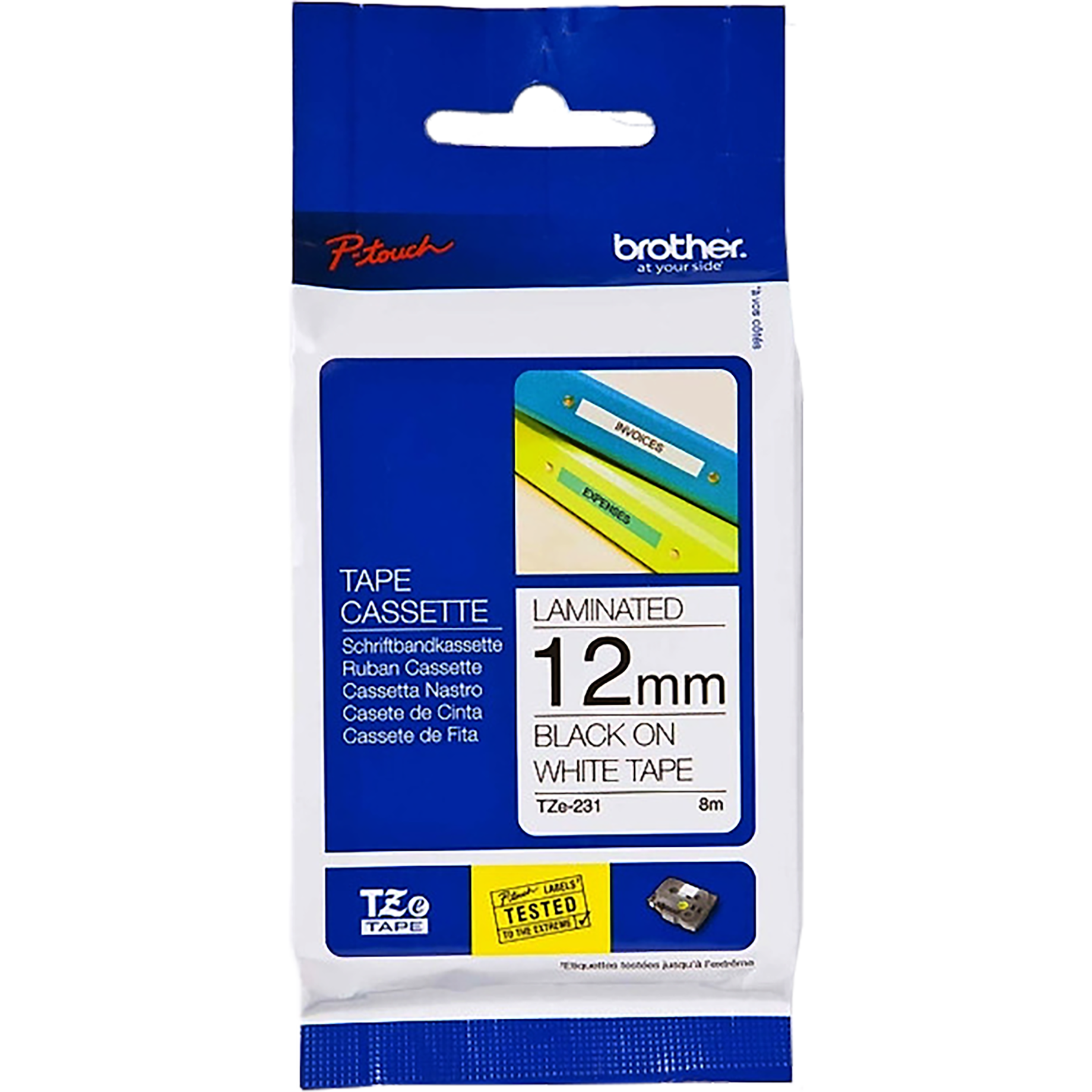 TZe-Schriftbandkassette für P-touch, laminiert