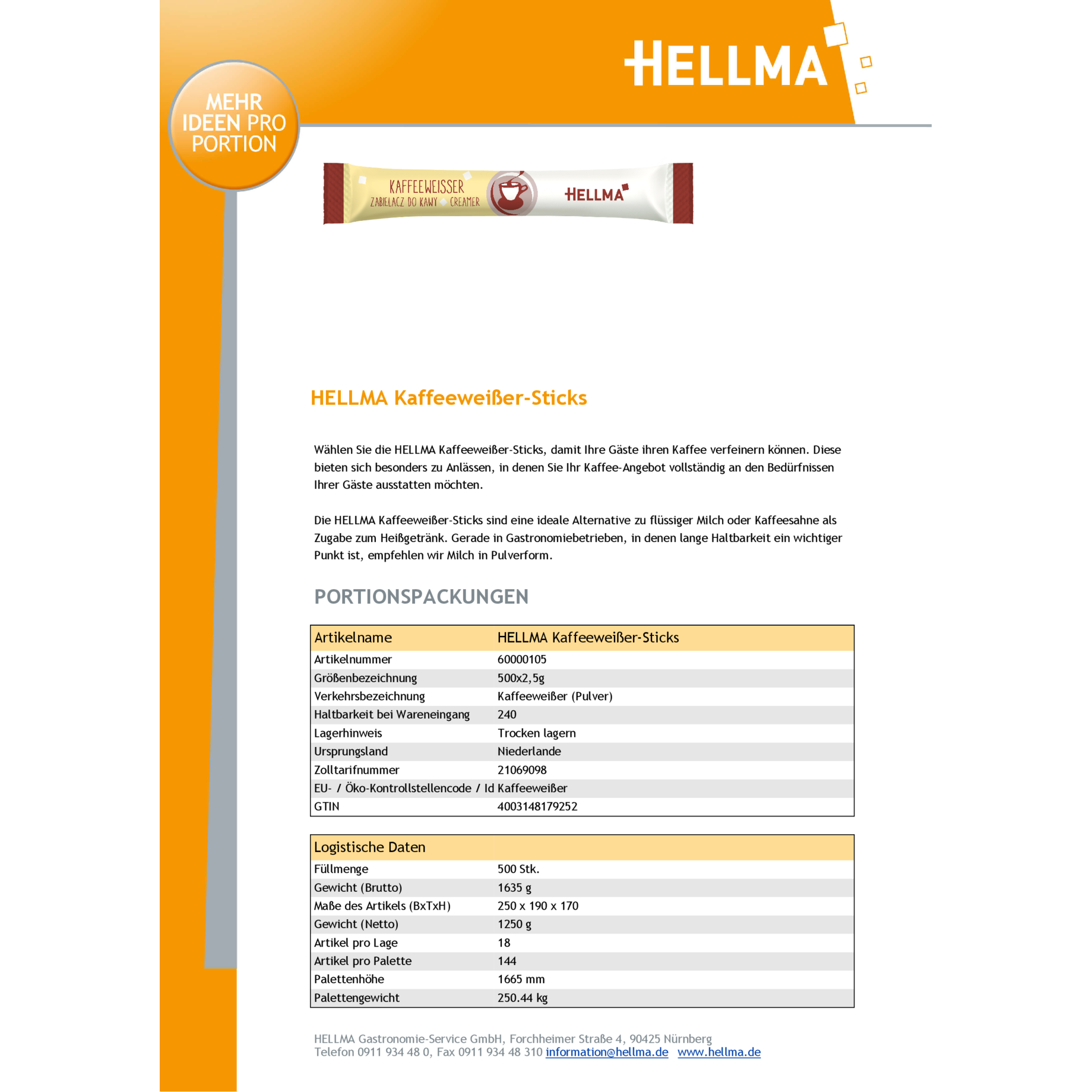Kaffeeweisser-Sticks