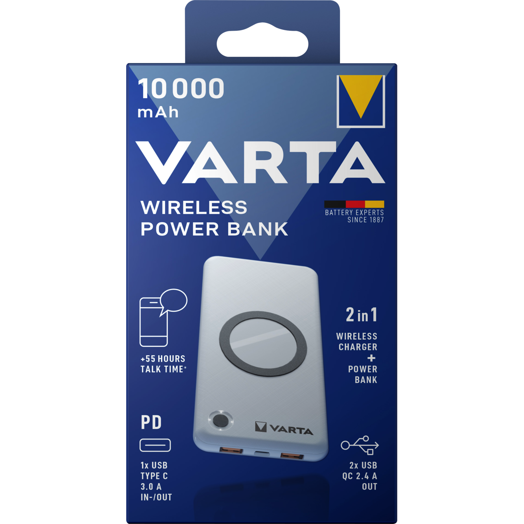 Wireless Power Bank 2in1, inkl. Ladekabel