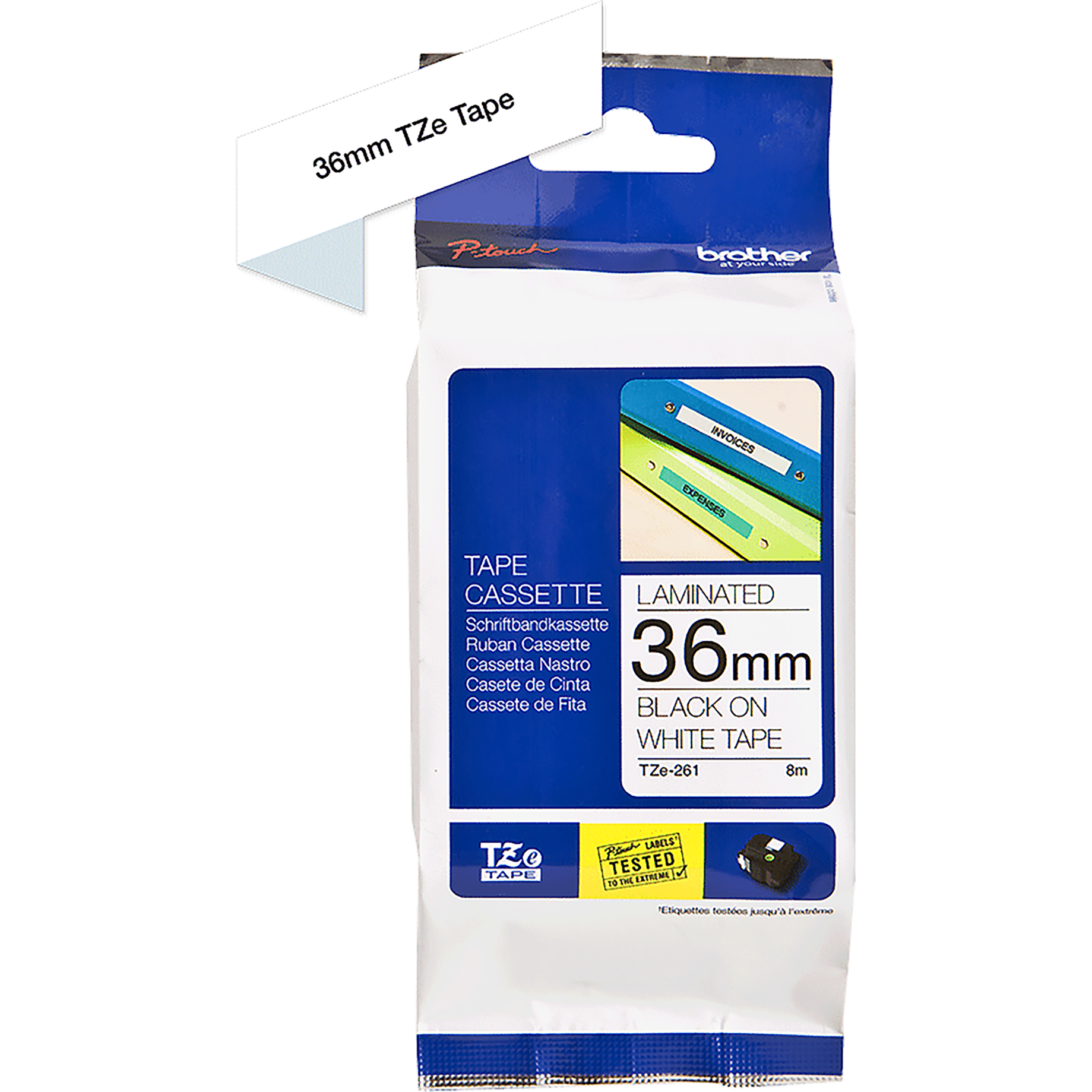 TZe-Schriftbandkassette für P-touch, laminiert