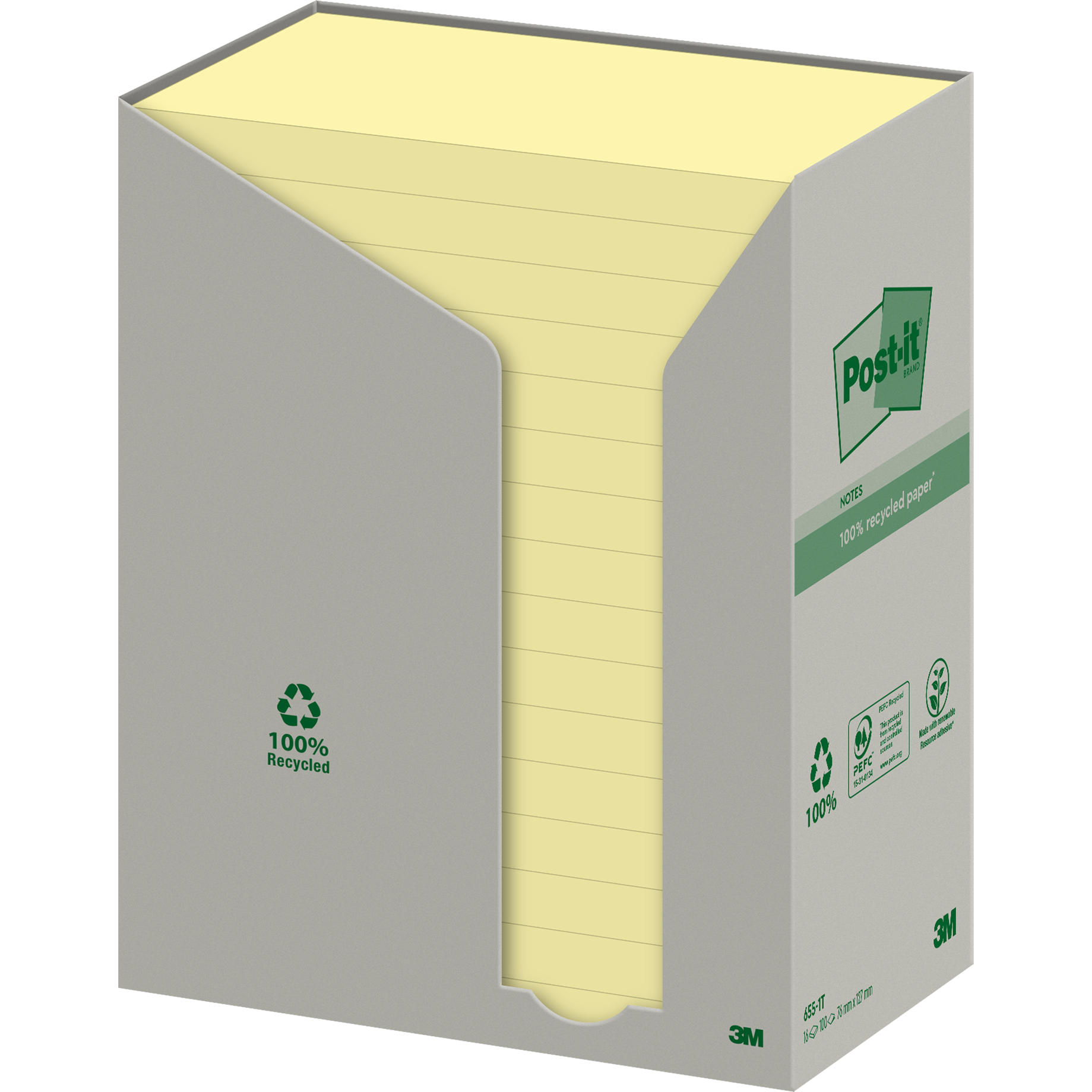 Post-it® Recycling Notes Tower, gelb